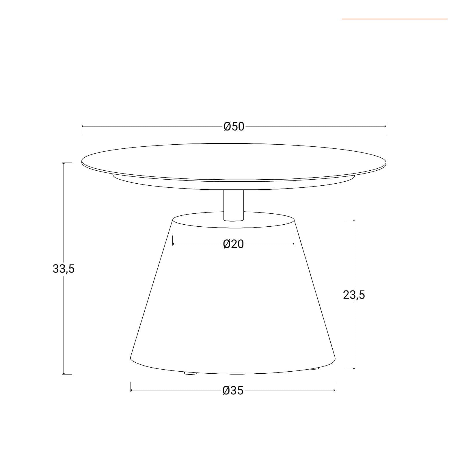 Tavolino da esterno rotondo 50 cm in alluminio tortora opaco - Dagre