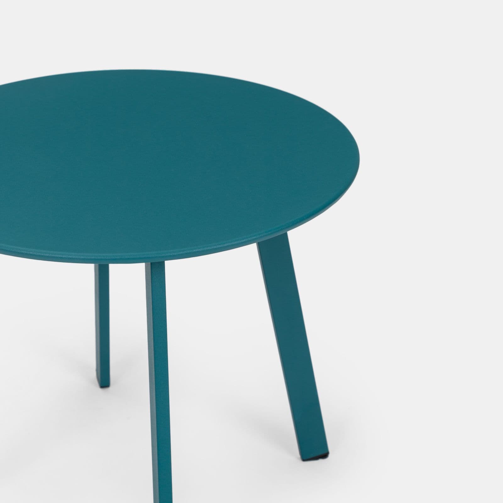 Tavolino da giardino 50x45h cm in acciaio blu petrolio - Goblin