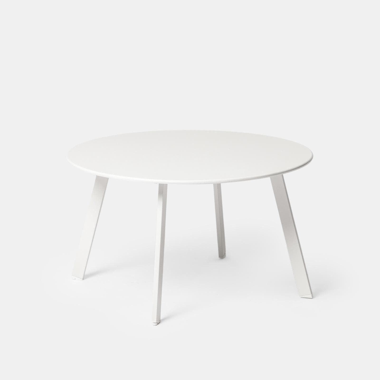 Tavolino da giardino rotondo 70 cm in acciaio bianco - Lagon