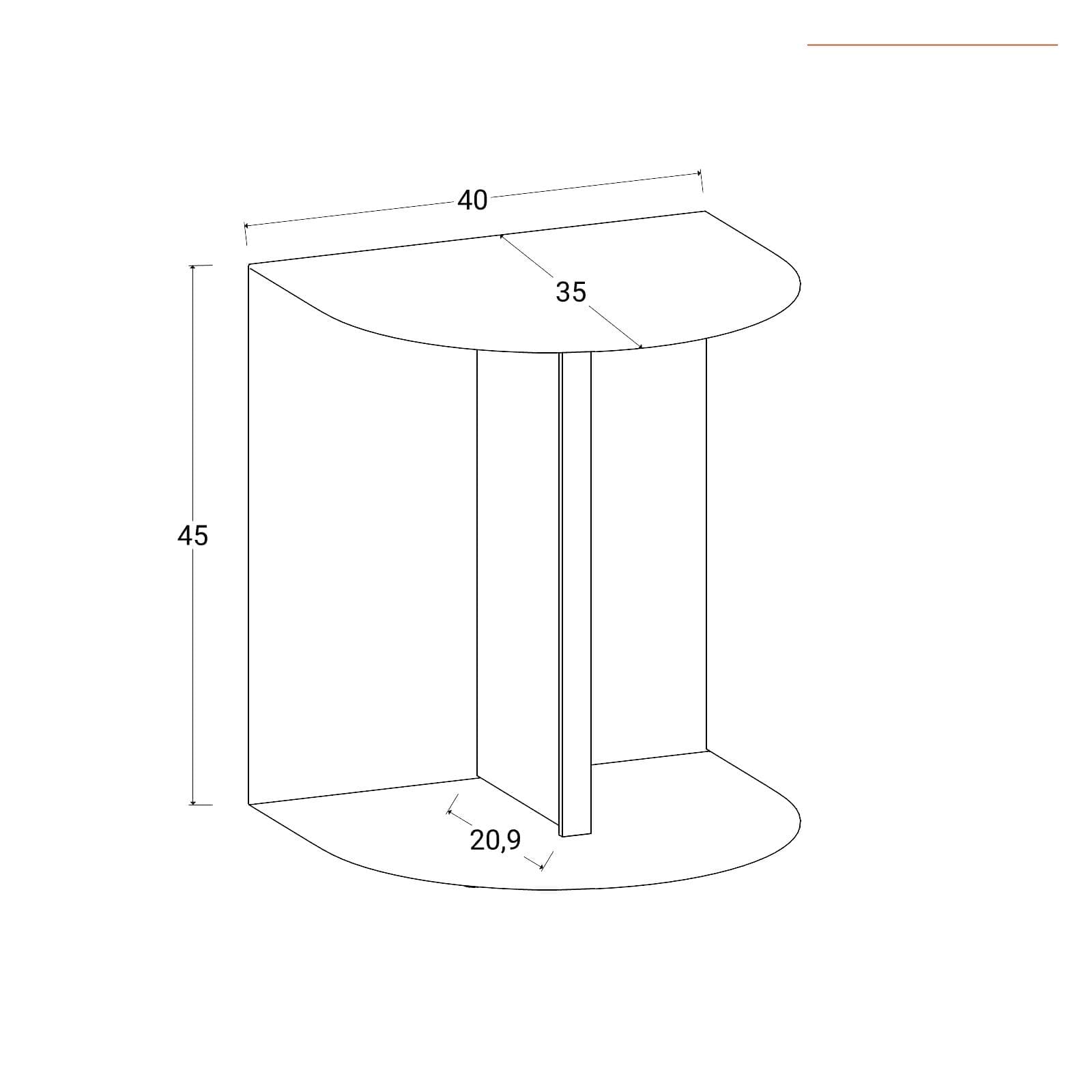 Tavolino da interni 40x35 cm in metallo tortora opaco - Karap