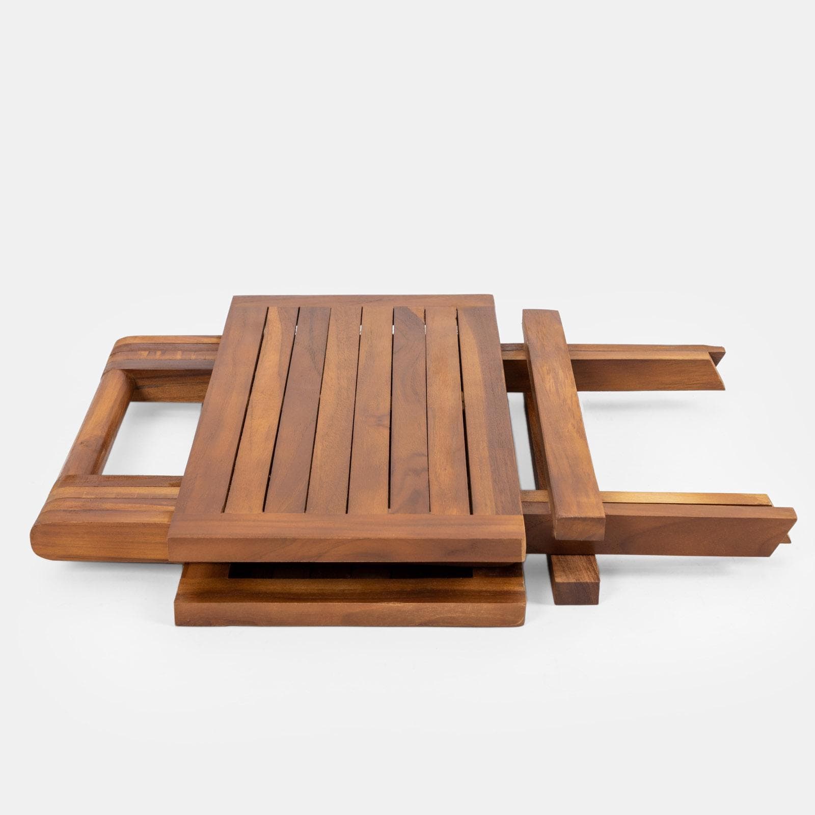 Tavolino pieghevole da giardino 50x50 cm in legno teak - Louis