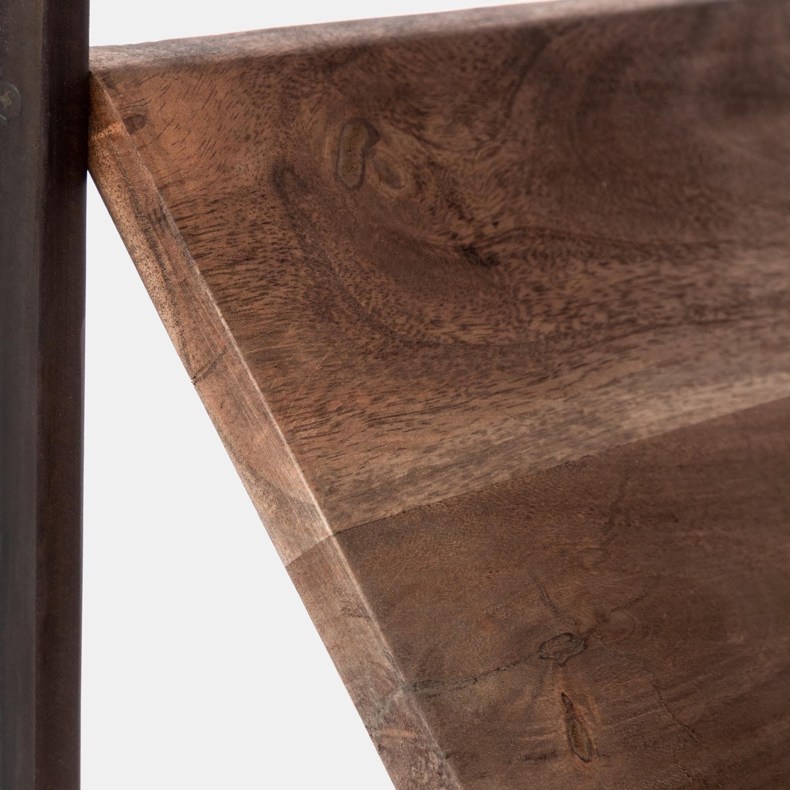 Tavolino portariviste 45x40 cm in legno di acacia e metallo - Freia Acacia