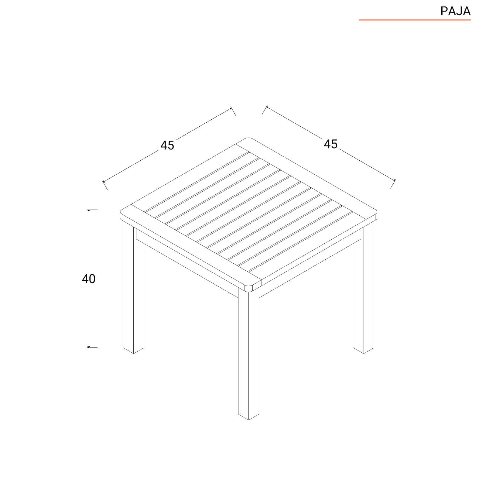 Tavolino 45x45 cm in legno di acacia - Paja