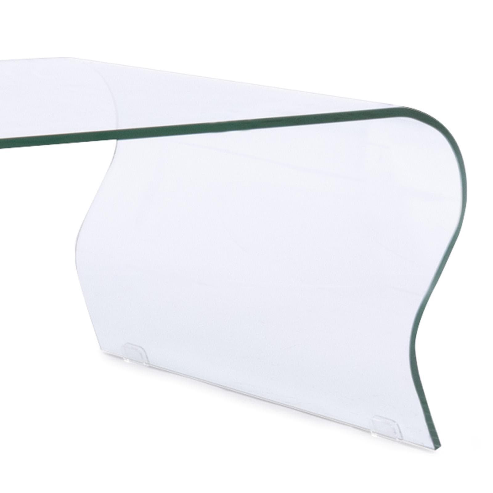 Tavolino 120x60 cm in vetro trasparente sagomato - City