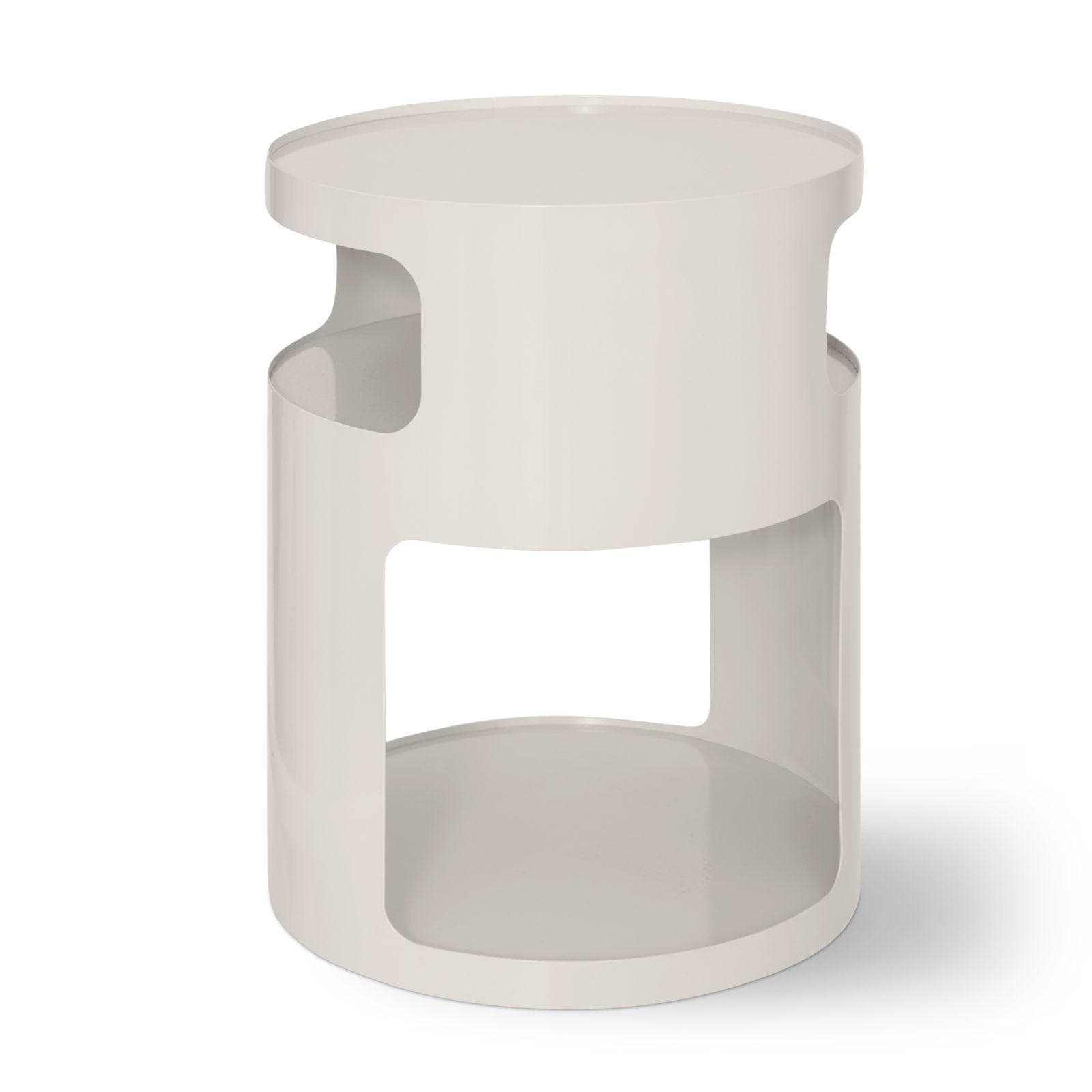 Tavolino rotondo 33 cm in acciaio beige lucido - Soprano