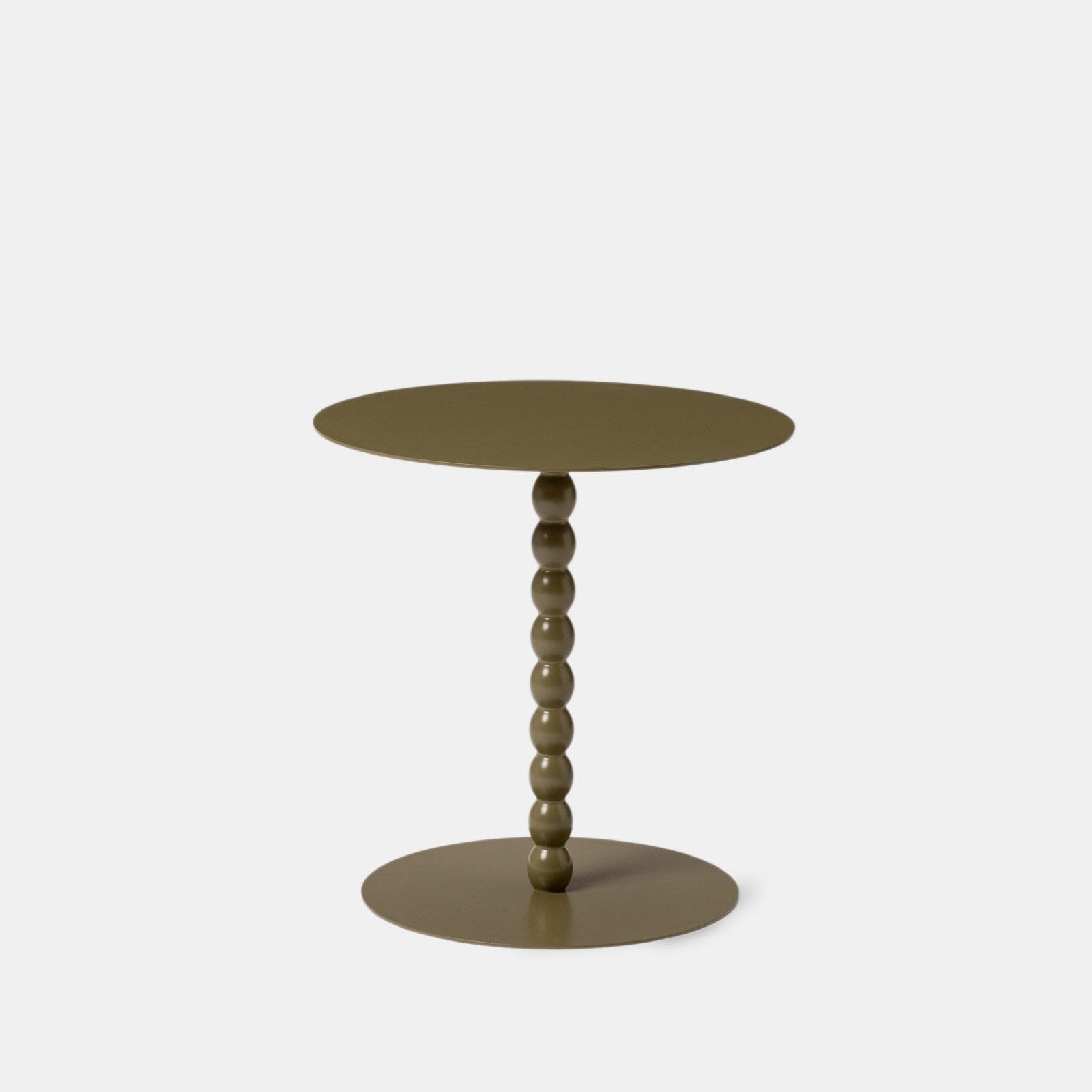 Tavolino rotondo 40 cm in metallo verde oliva - Epius