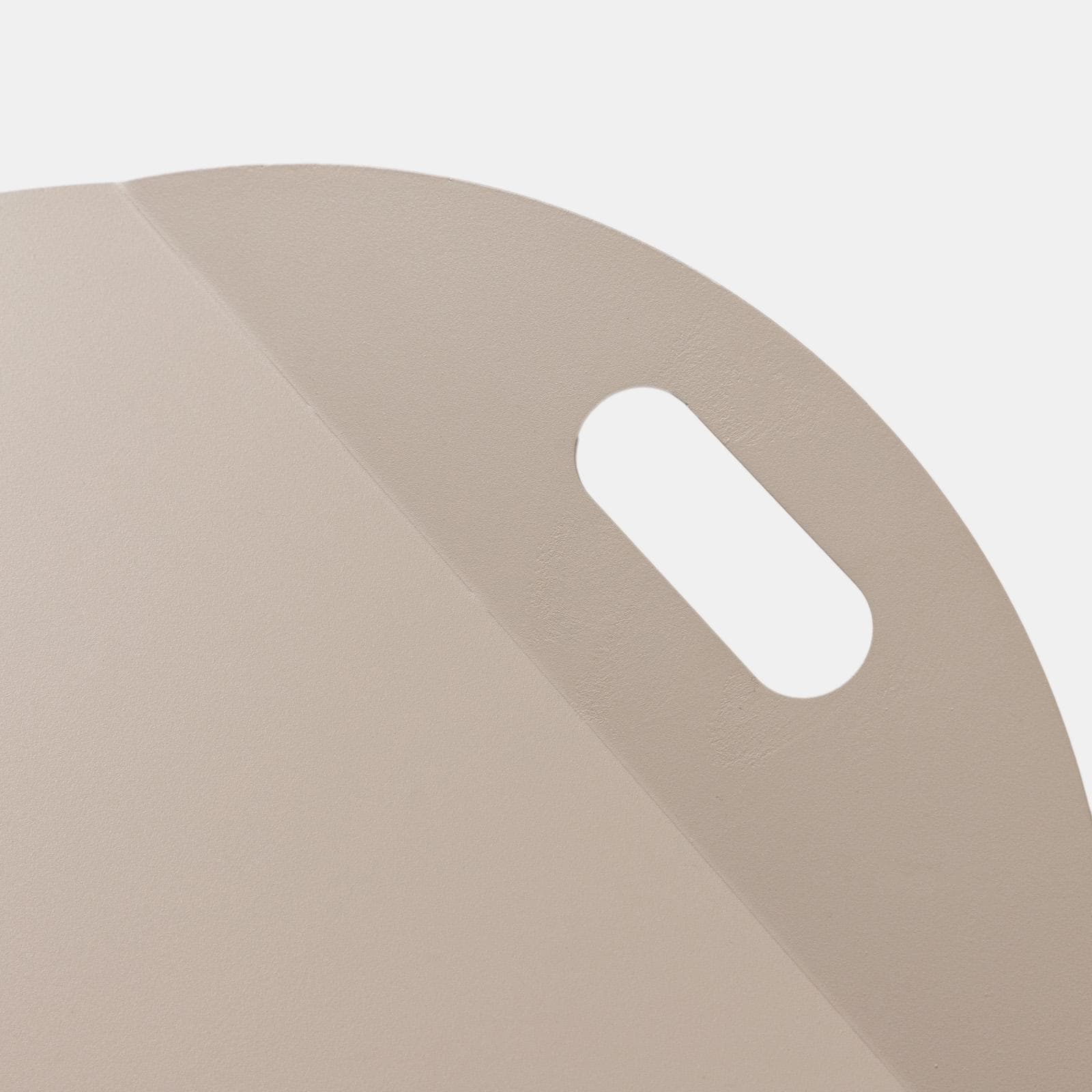 Tavolino rotondo 43x49h cm in metallo tortora opaco - Gideon