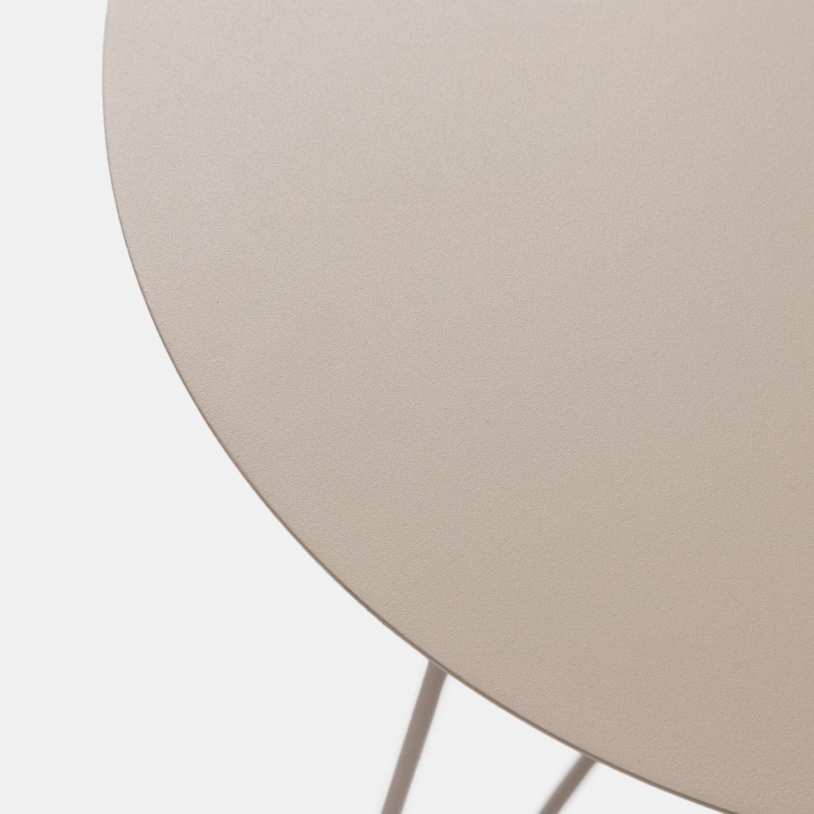 Tavolino rotondo 43x49h cm in metallo tortora opaco - Gideon