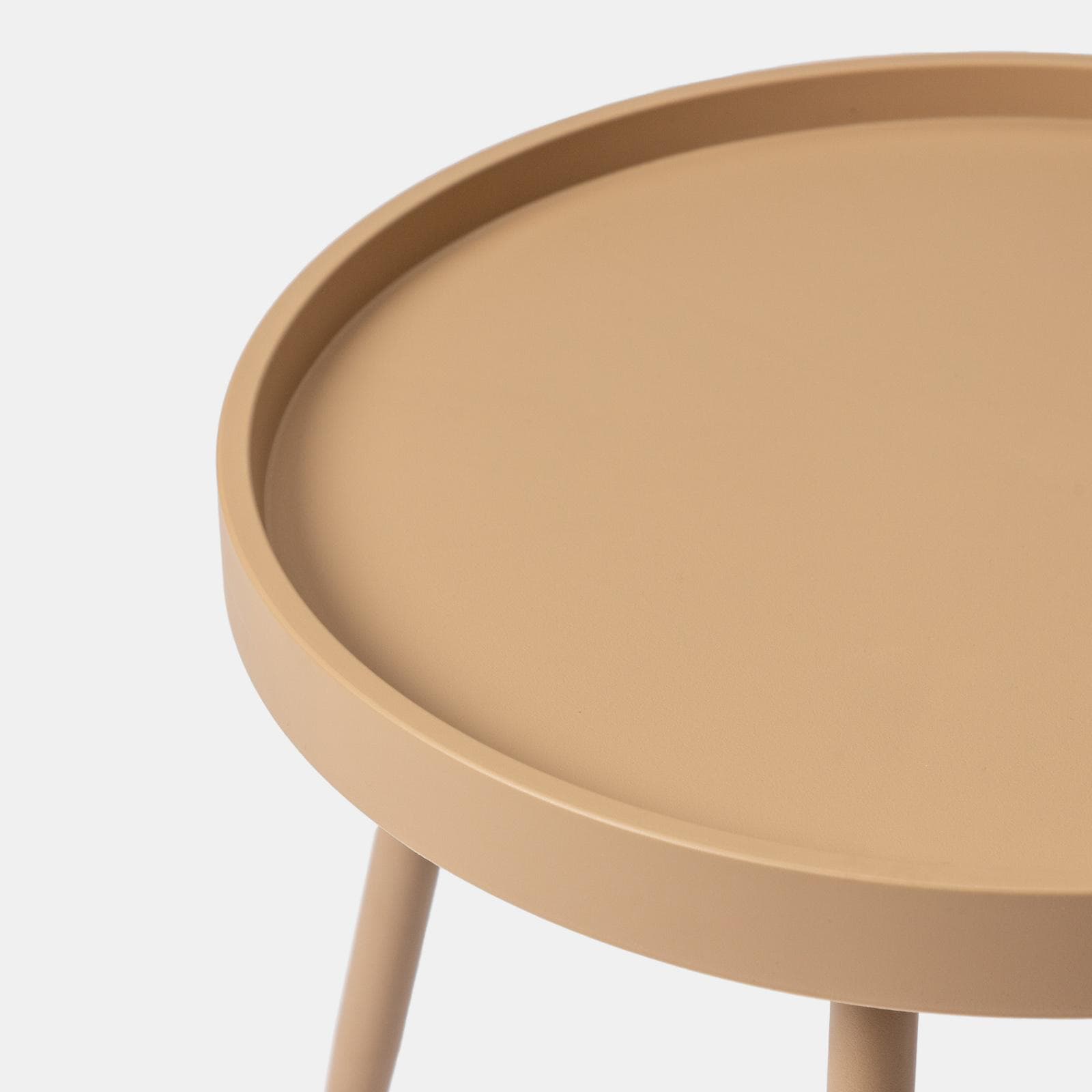 Tavolino rotondo 50 cm con top in polipropilene e gambe in metallo cappuccino - Frisby