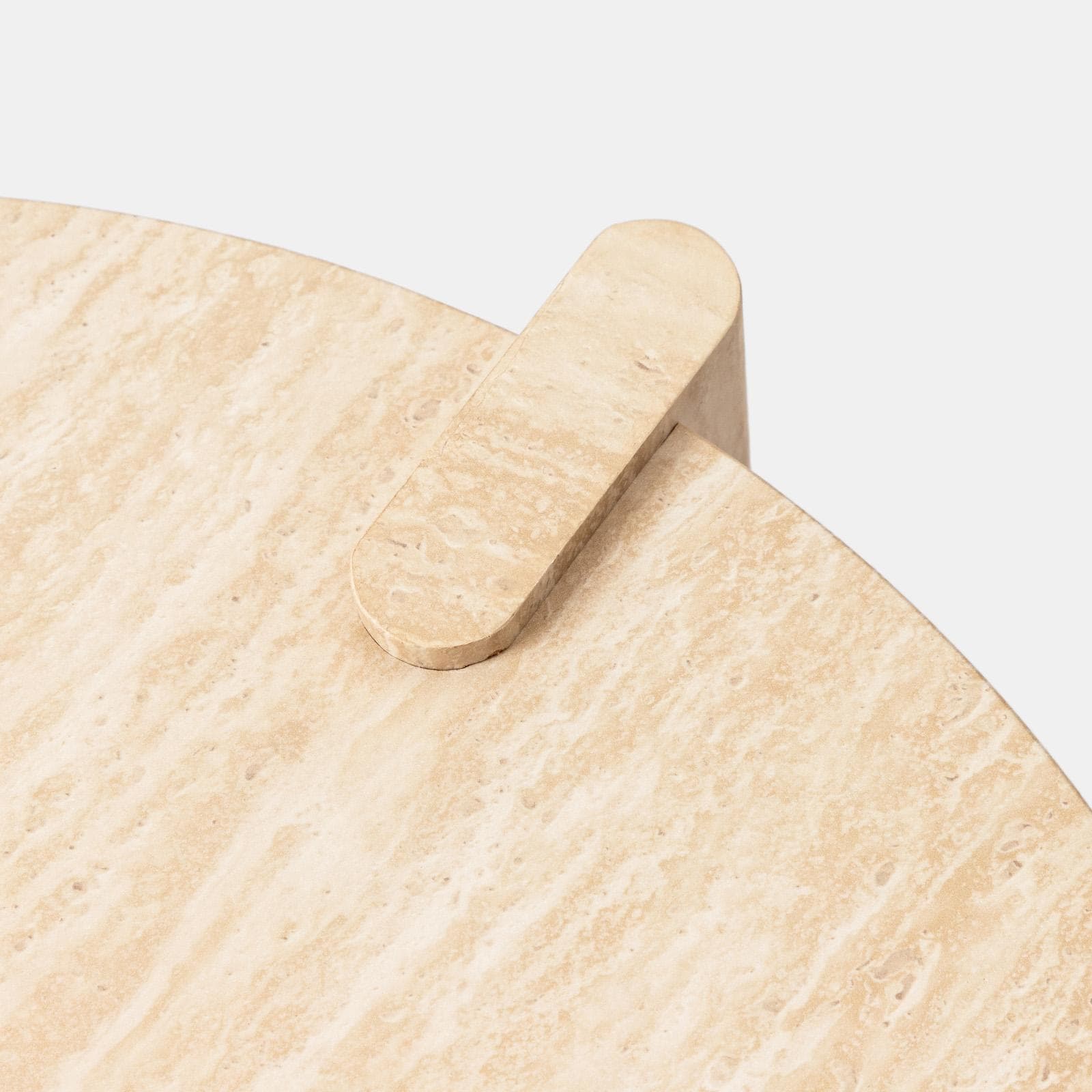 Tavolino rotondo 60x35h cm beige effetto travertino - Montgomery