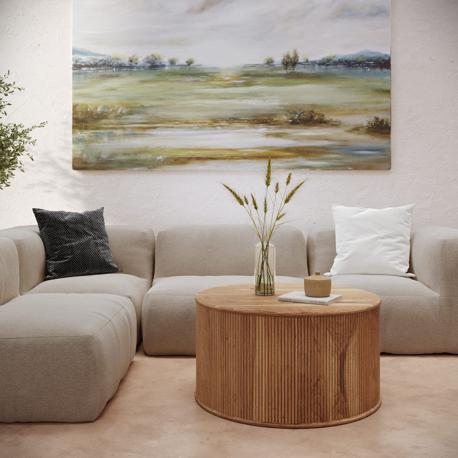 Tavolino rotondo 85 cm in legno di acacia - Freia Acacia