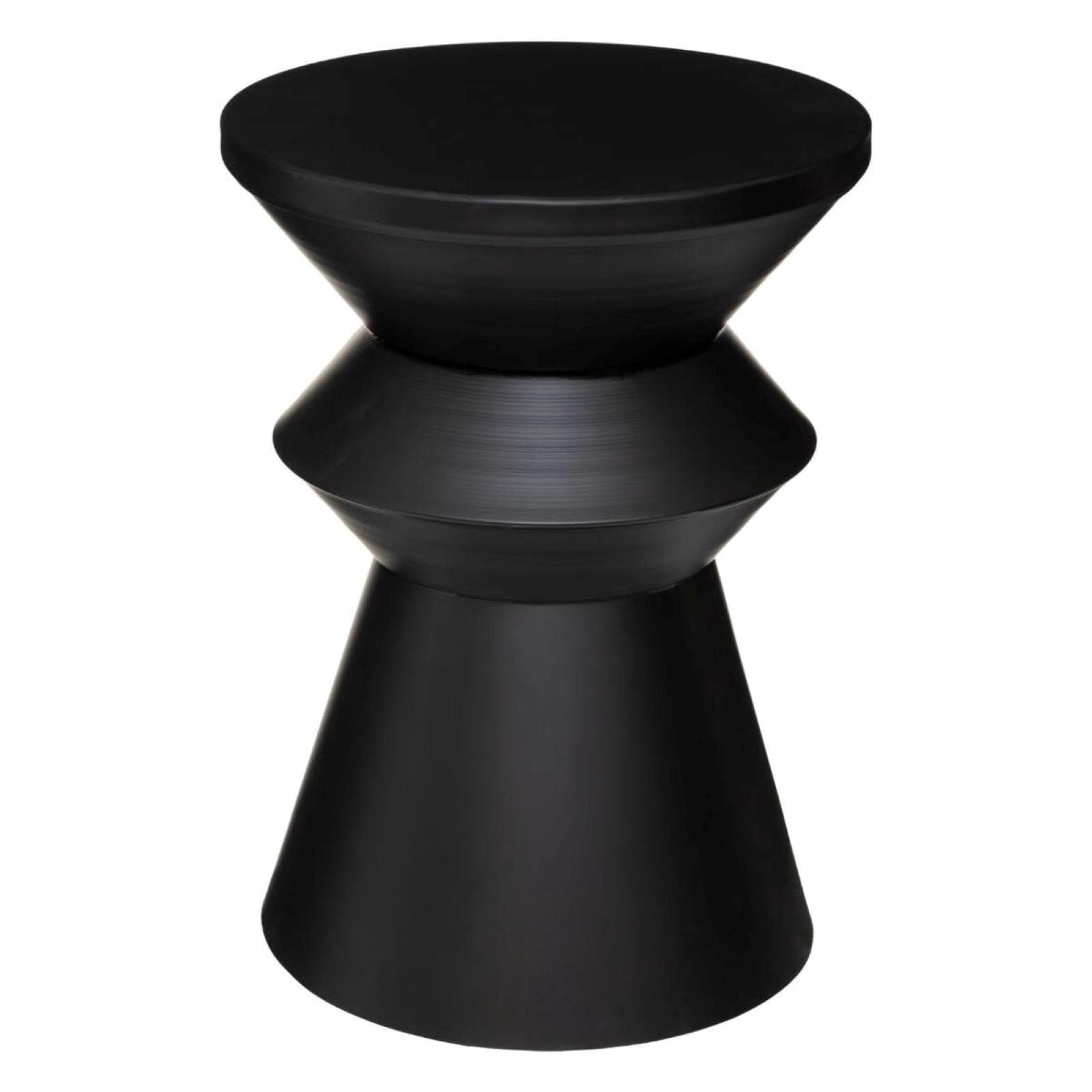 Tavolino totem rotondo 36 cm in metallo nero - Sloanne