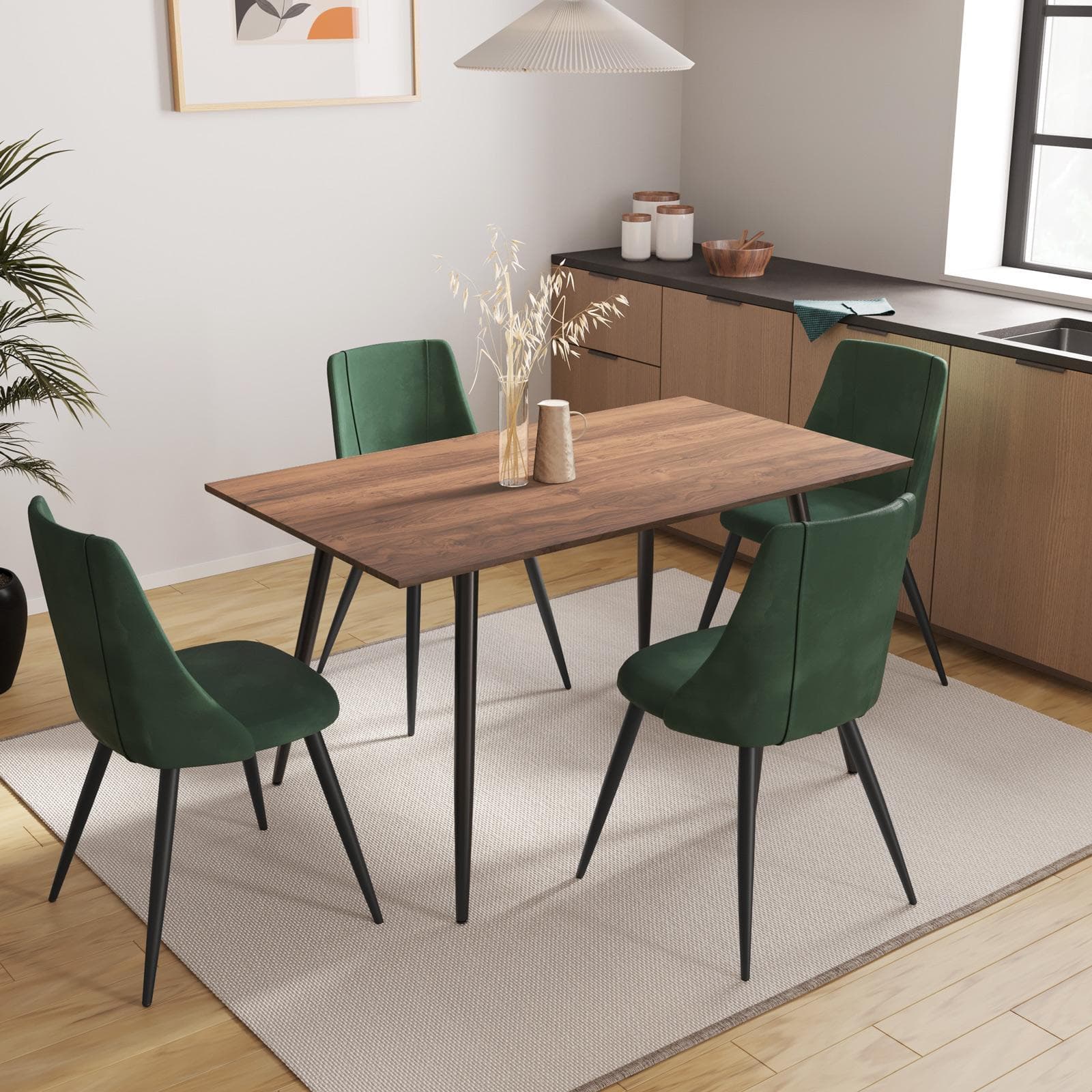 Tavolo 120x80 cm con top rovere dalby e gambe in metallo nero - Veliero