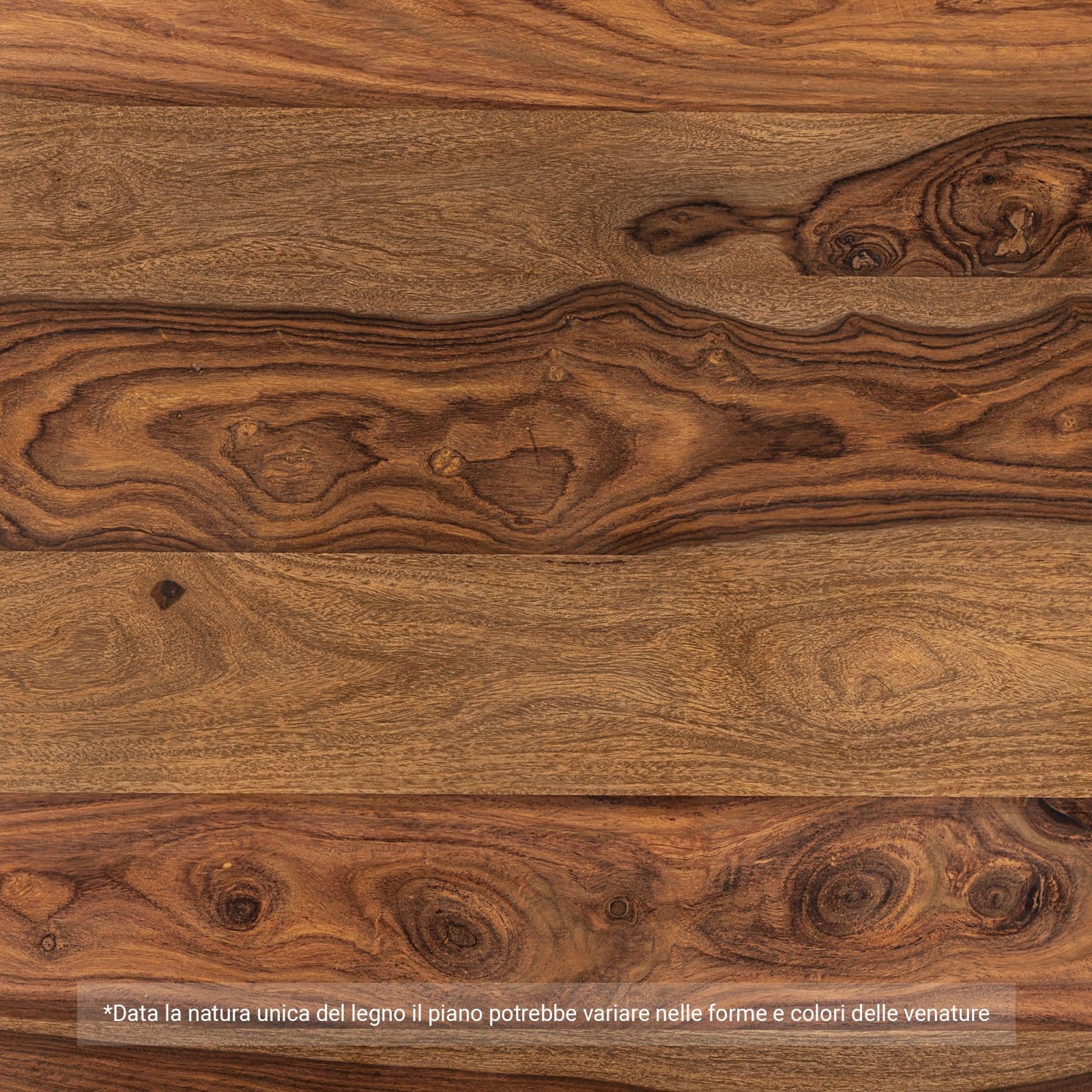 Tavolo 200x100 cm in legno sheesham gambe 40x40 - Freia Sheesham