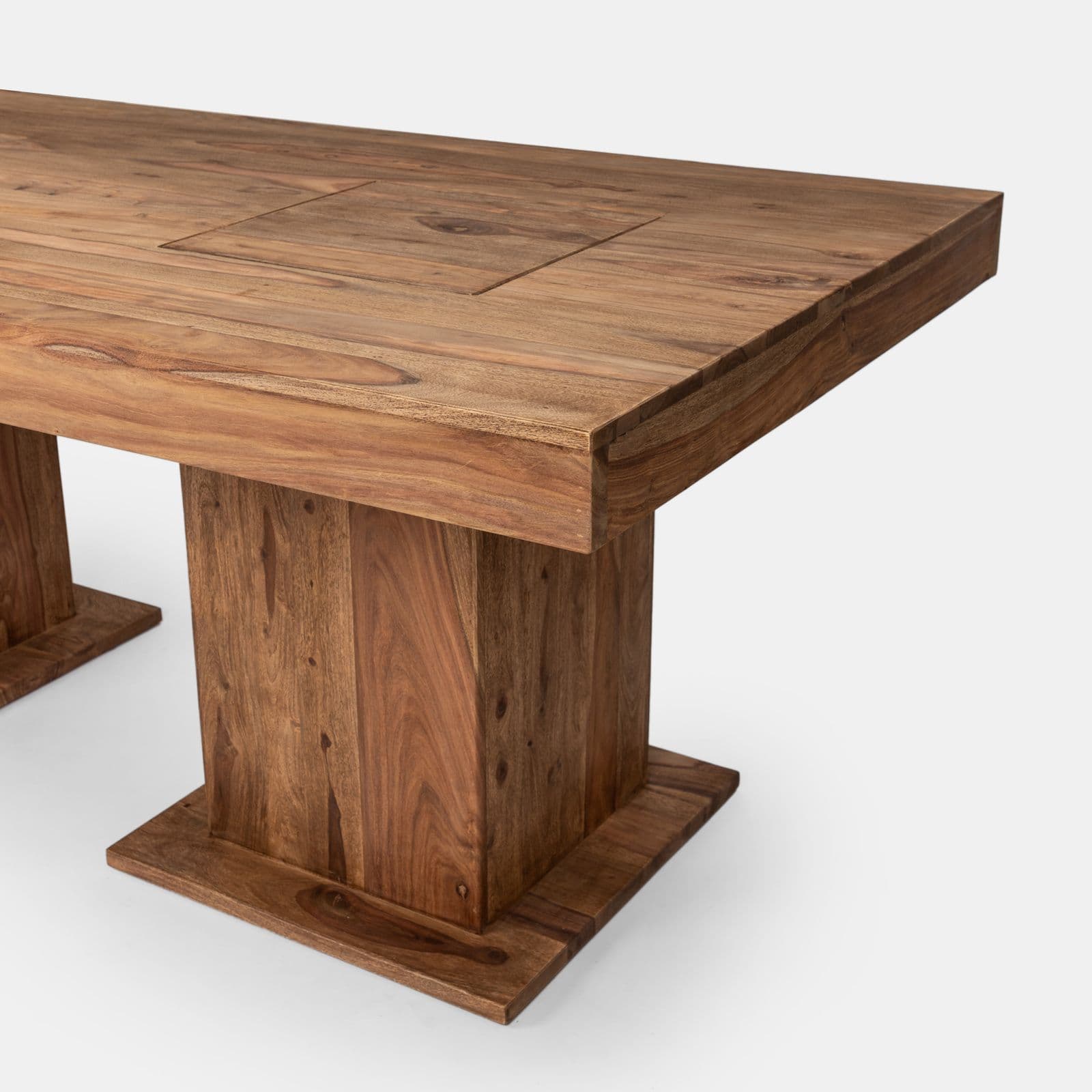 Tavolo 200x100 cm in legno sheesham gambe 40x40 - Freia Sheesham