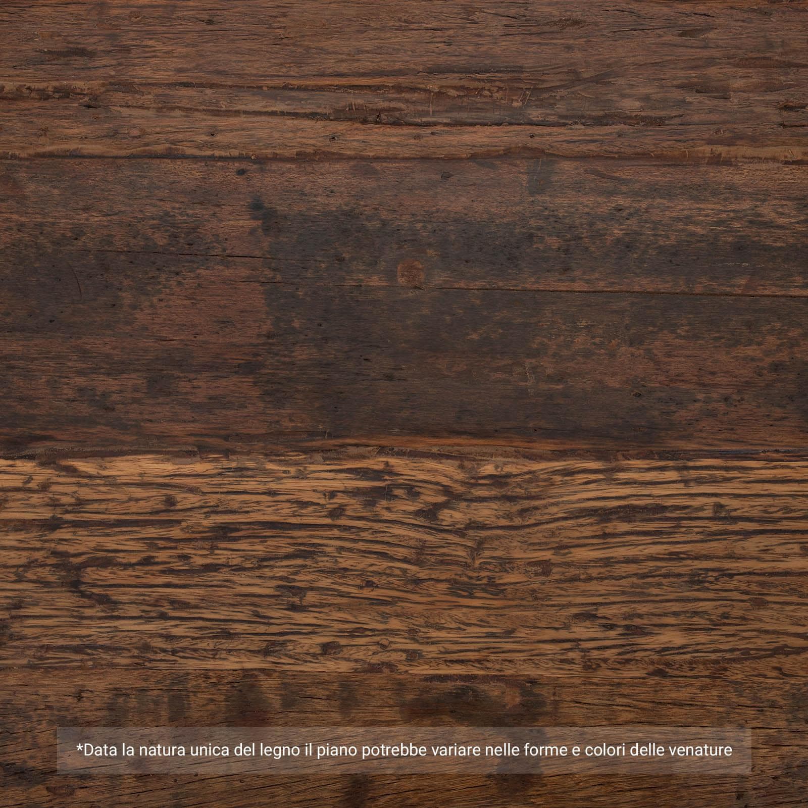 Tavolo 260x100 cm piano in legno di acacia 50 mm e gambe a U 5x5 in metallo cromo - Freia Wood