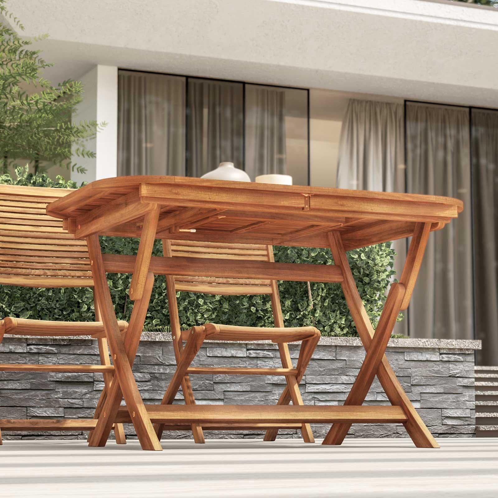 Tavolo pieghevole allungabile 120/160x80 cm legno di acacia - Paja