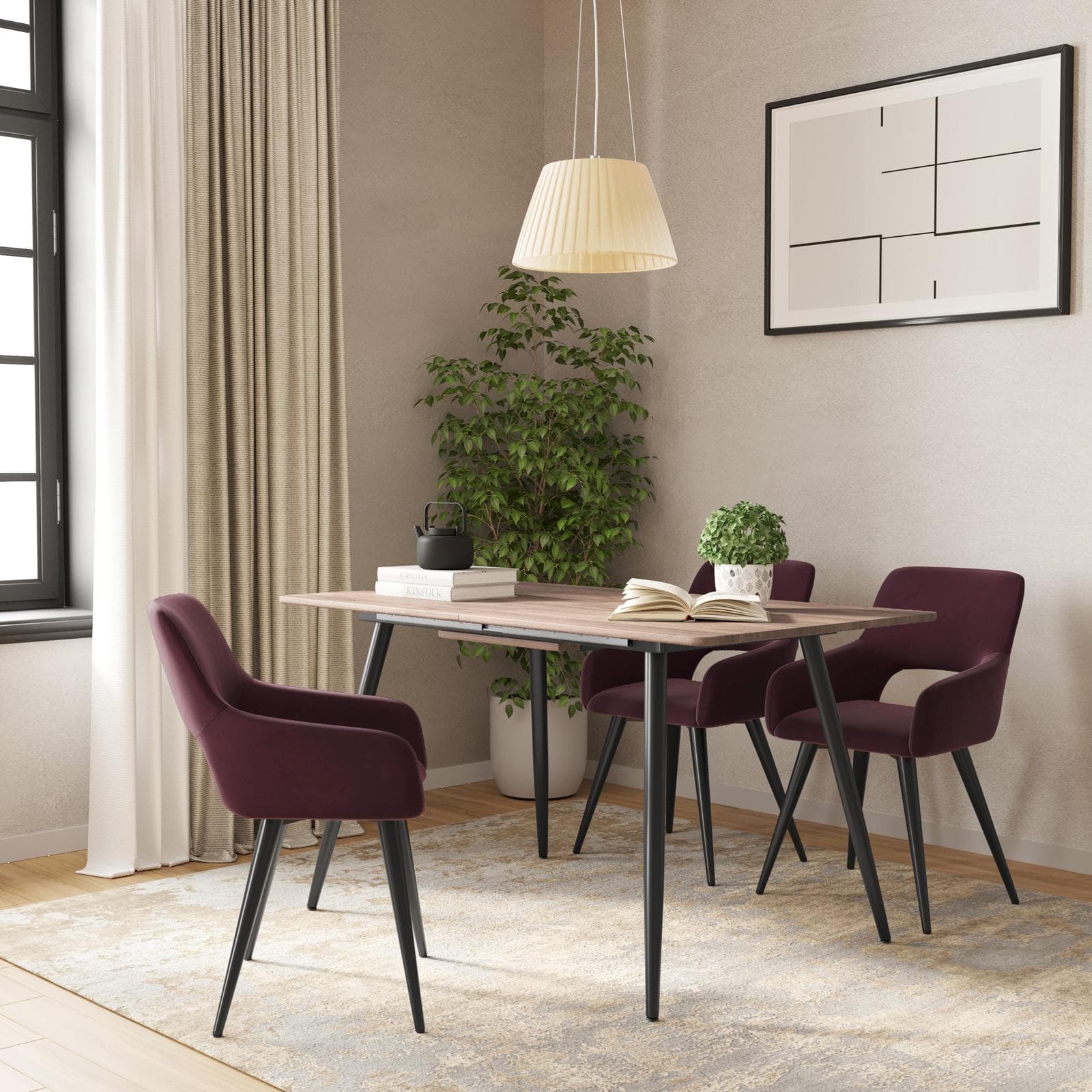 Tavolo allungabile 140-180x80 cm con top rovere fairy e gambe in metallo nero - Talismano