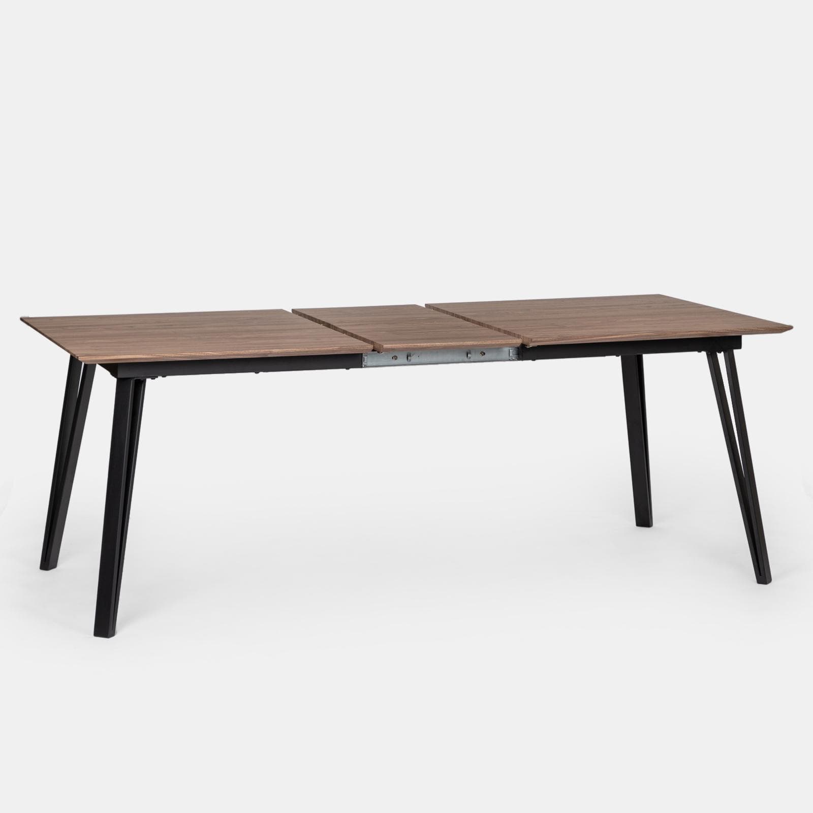Tavolo allungabile 160-200x90 cm in effetto rovere quercia e gambe in metallo nero - Manty
