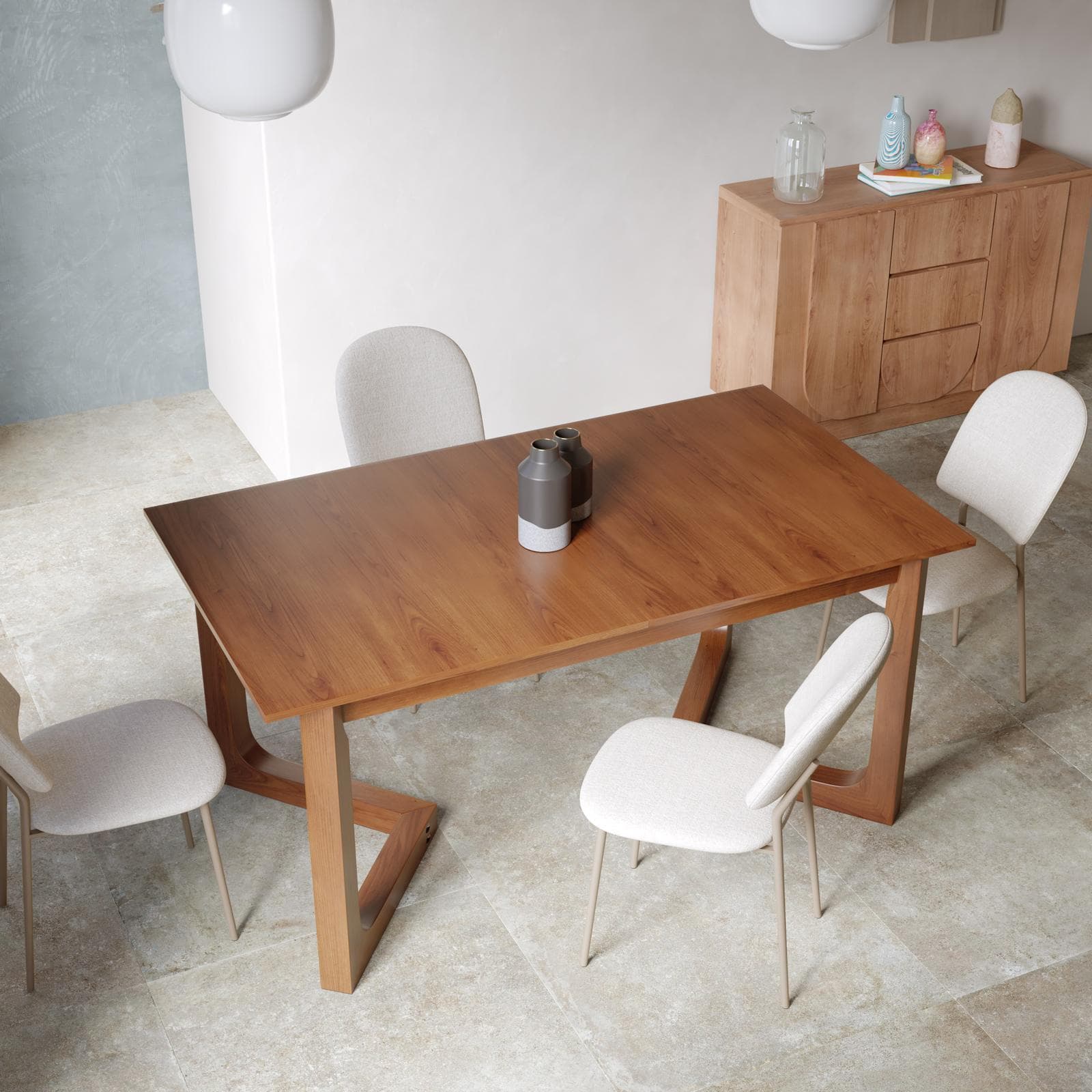 Tavolo allungabile 160-200x90 cm in legno rovere scuro - Gorag