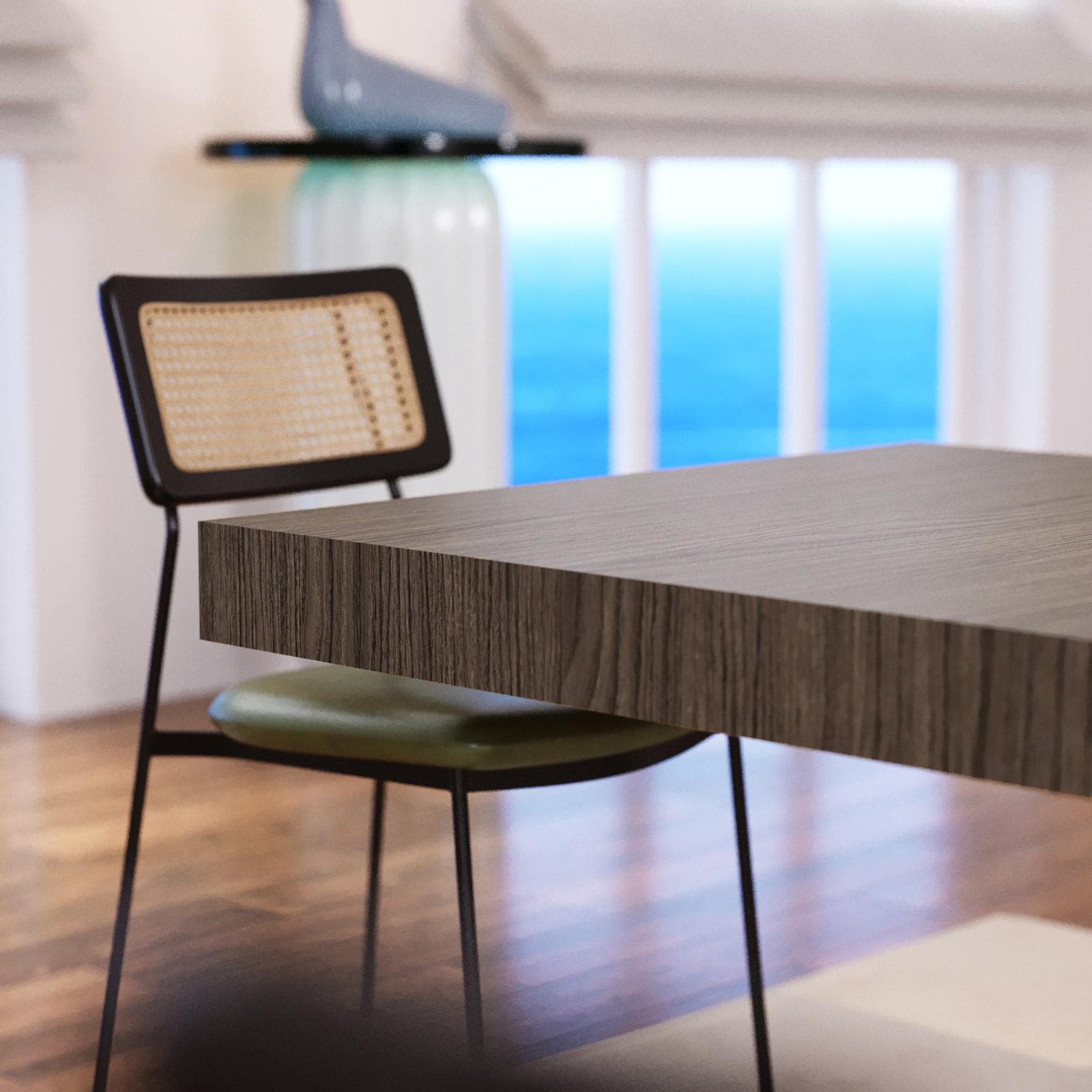 Tavolo allungabile 160-240x90 cm top noce cooked con gambe in metallo bianco - Barker