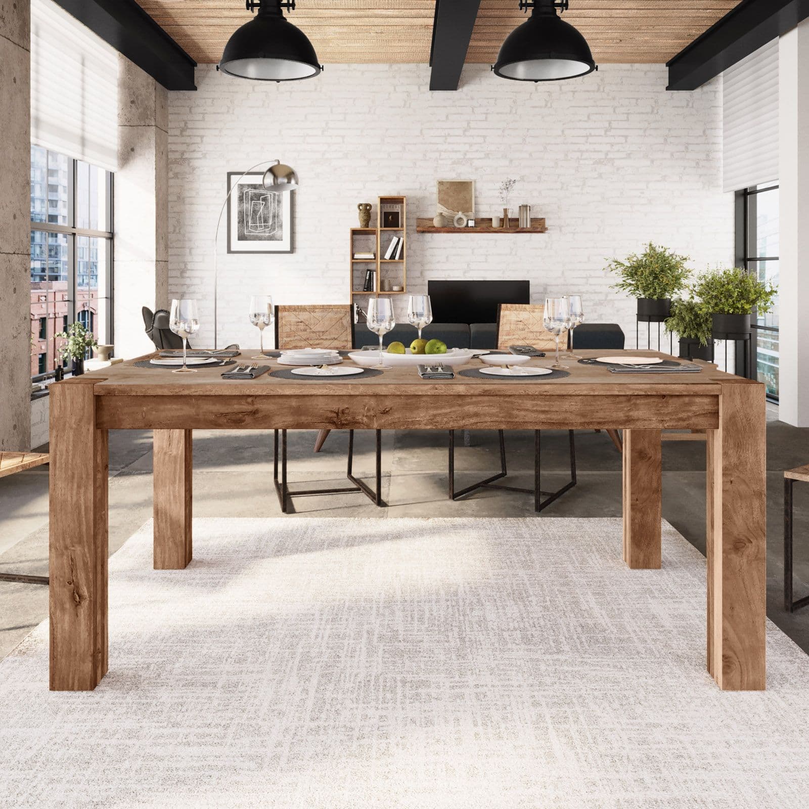 Tavolo allungabile 180-280x100 cm in legno sheesham - Freia Sheesham