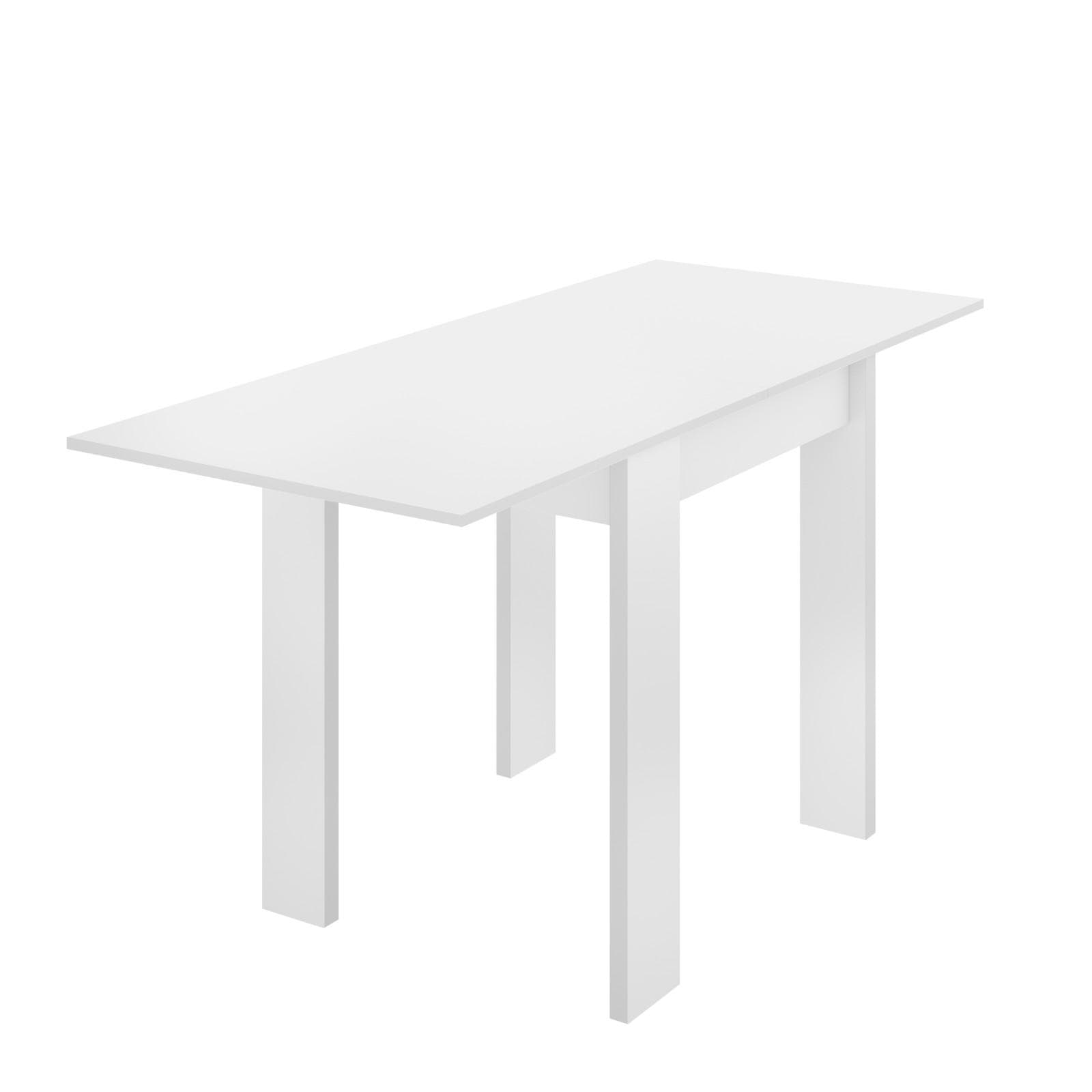 Tavolo allungabile 67-134x67 cm in legno bianco - Baki