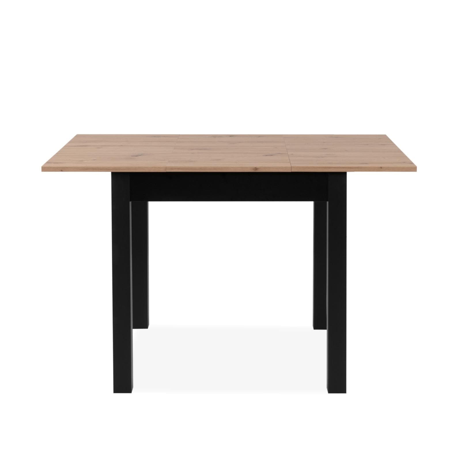 Tavolo allungabile 80-120x80 cm top in rovere e gambe nere - Gebren