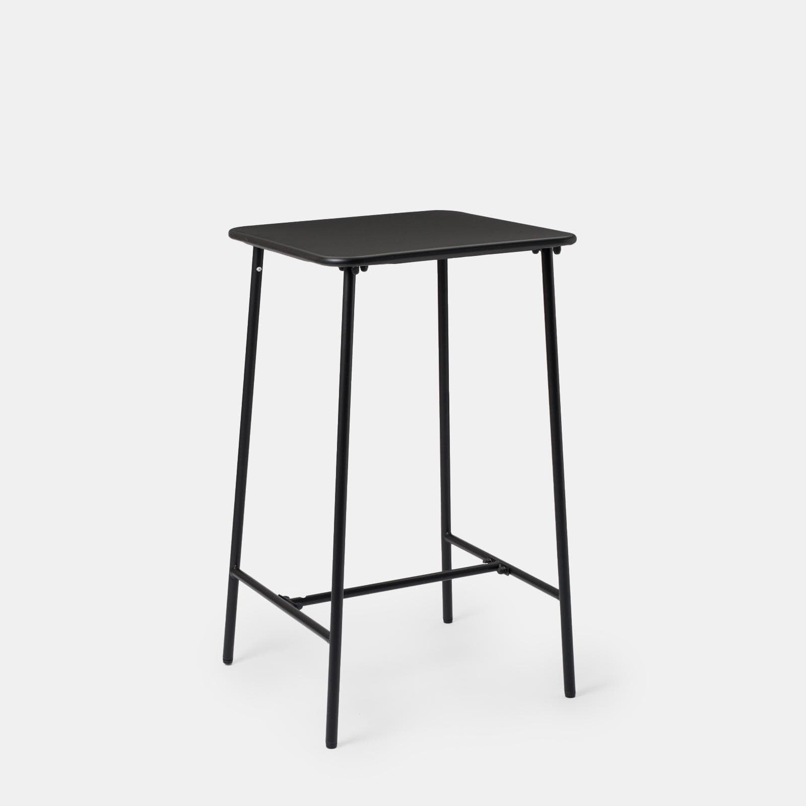 Tavolo alto da esterno 60x60 cm in acciaio nero - Faber
