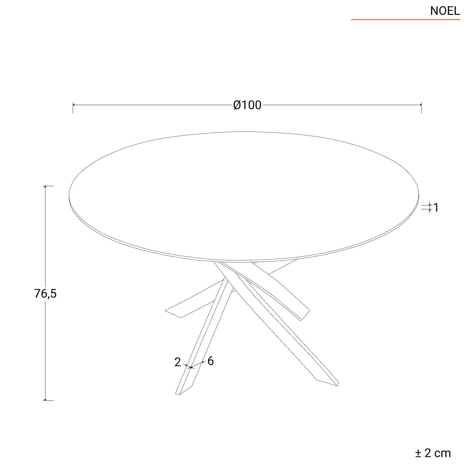 Tavolo da pranzo rotondo 100 cm piano in vetro effetto marmo bianco 10 mm e gambe incrociate oro - Noel