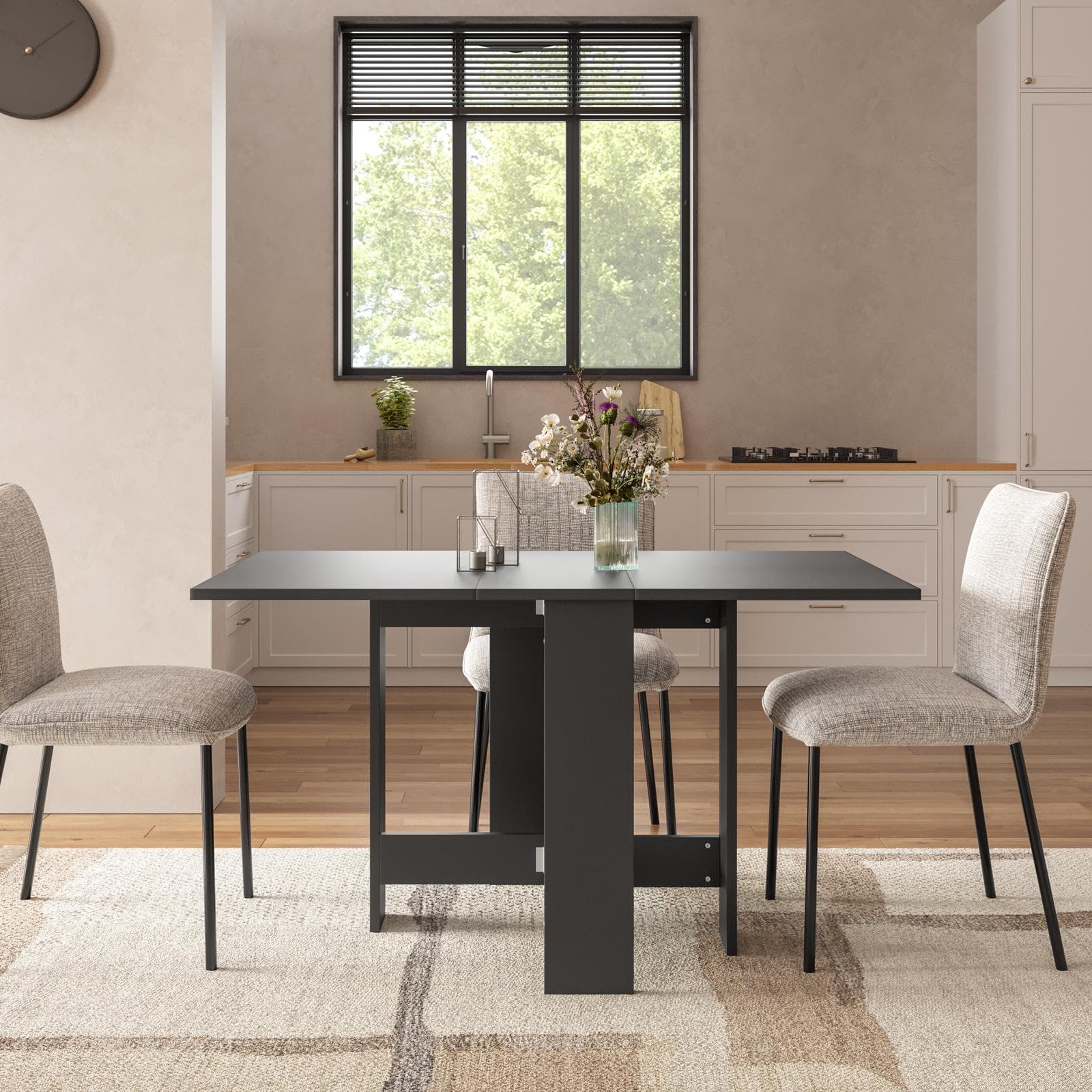Tavolo consolle allungabile 30-130x76 cm antracite - Modisto
