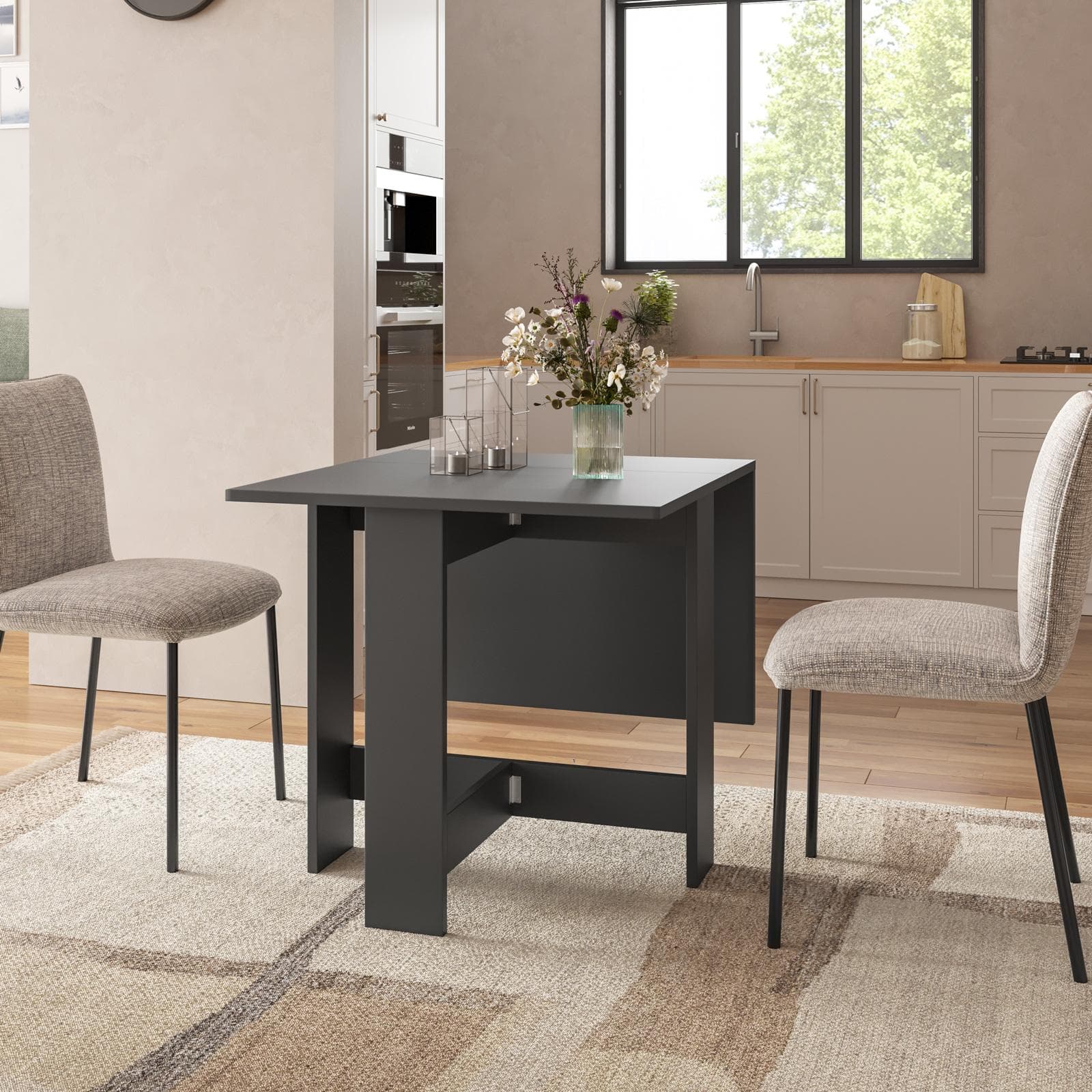 Tavolo consolle allungabile 30-130x76 cm antracite - Modisto