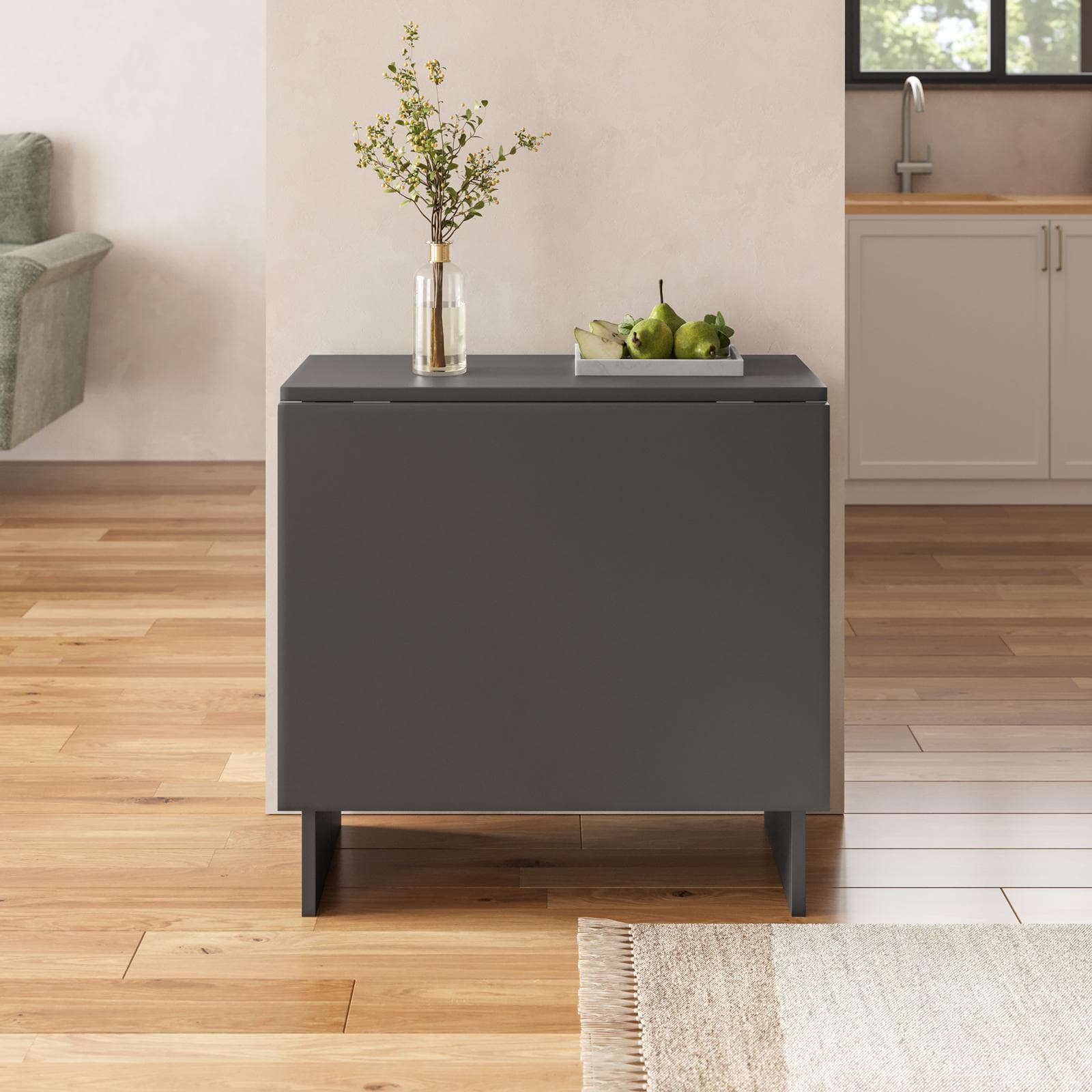 Tavolo consolle allungabile 30-130x76 cm antracite - Modisto