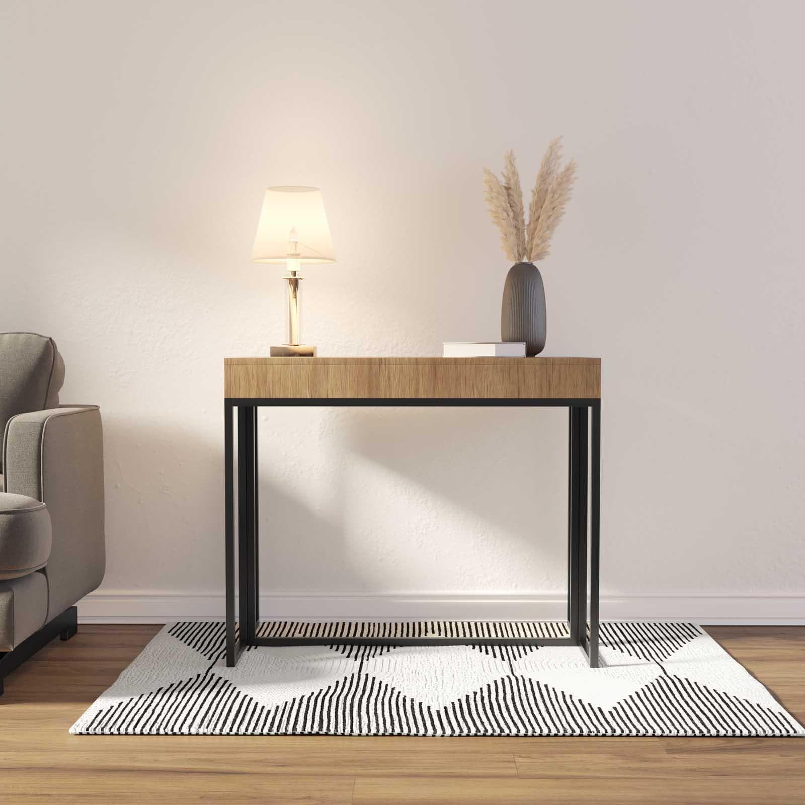 Tavolo consolle allungabile 50-185x90 cm in metallo e legno - Breeze
