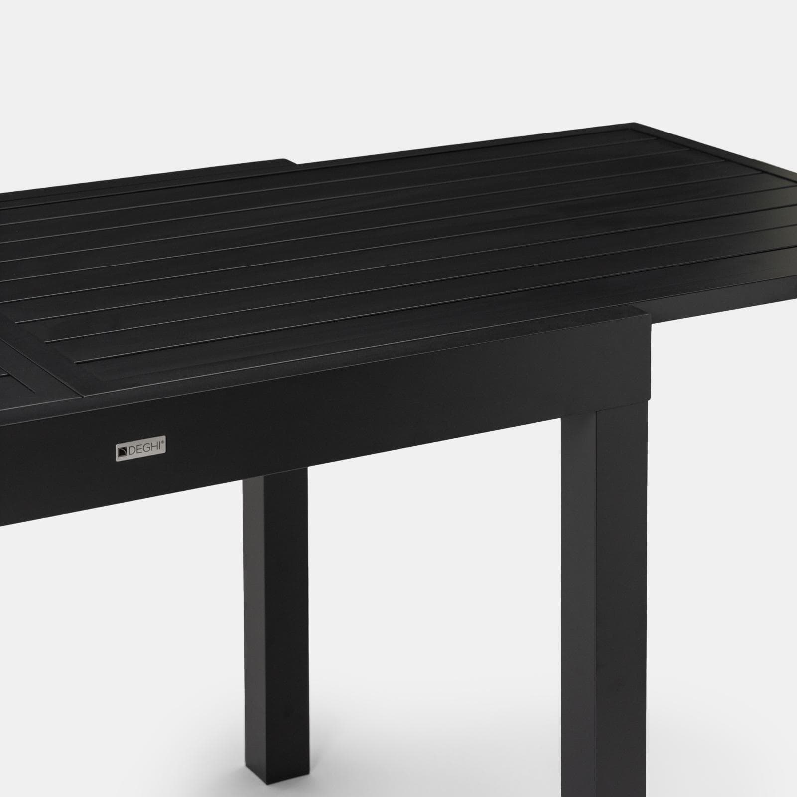 Tavolo da esterno allungabile 105/210x75 cm in alluminio antracite con top a doghe - Carioca