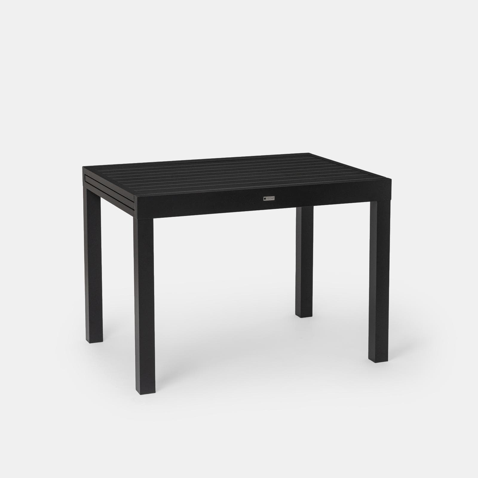 Tavolo da esterno allungabile 105/210x75 cm in alluminio antracite con top a doghe - Carioca