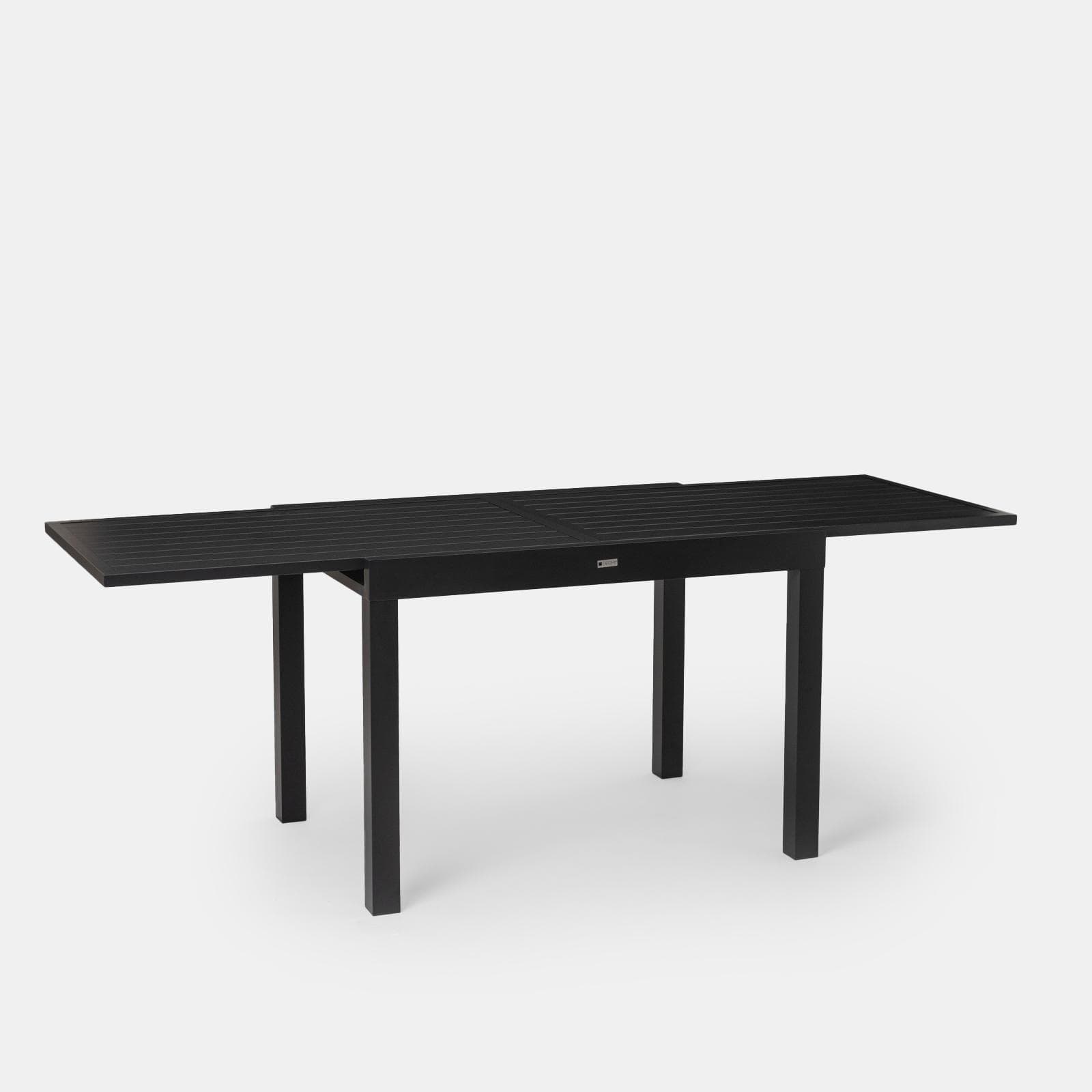 Tavolo da esterno allungabile 105/210x75 cm in alluminio antracite con top a doghe - Carioca
