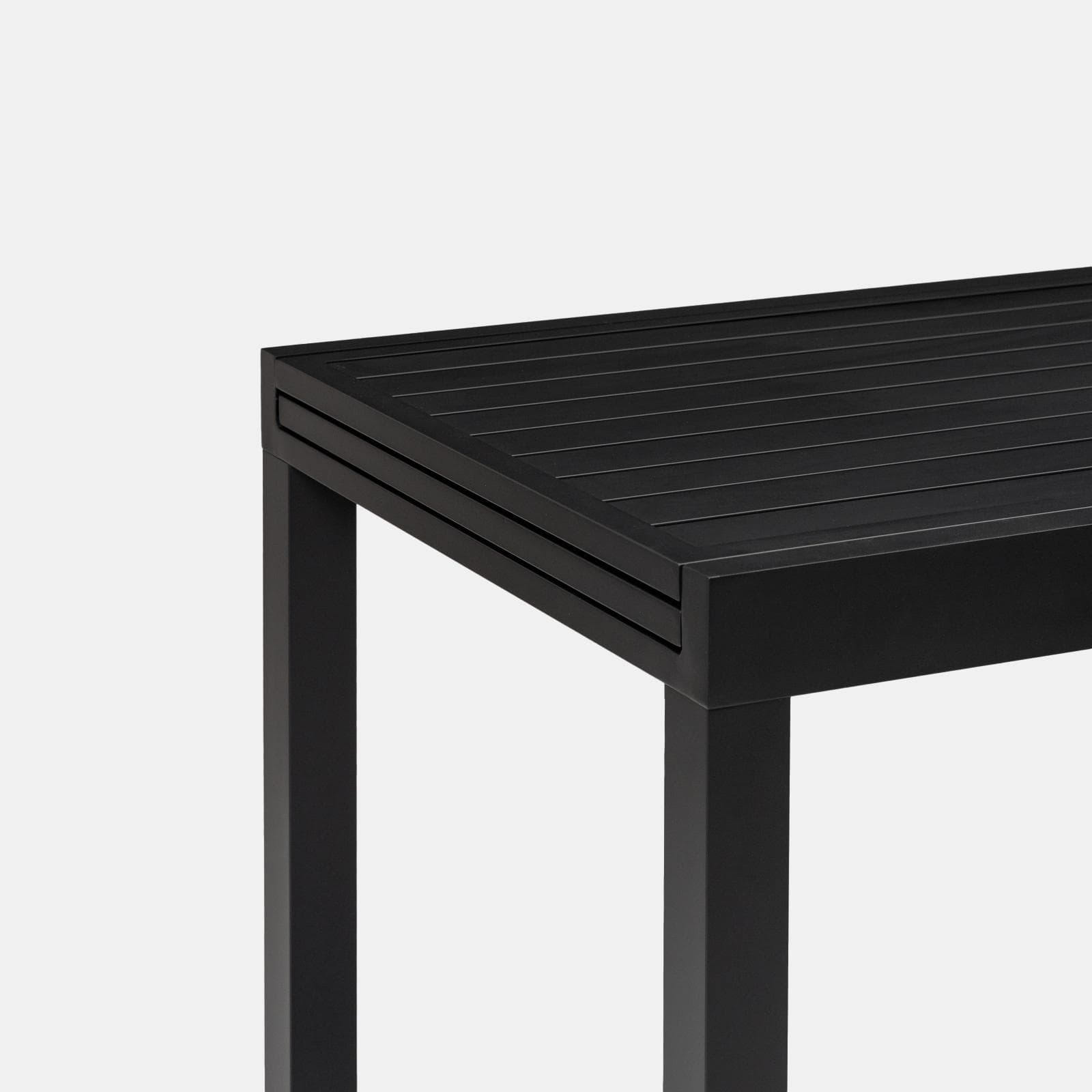 Tavolo da esterno allungabile 105/210x75 cm in alluminio antracite con top a doghe - Carioca