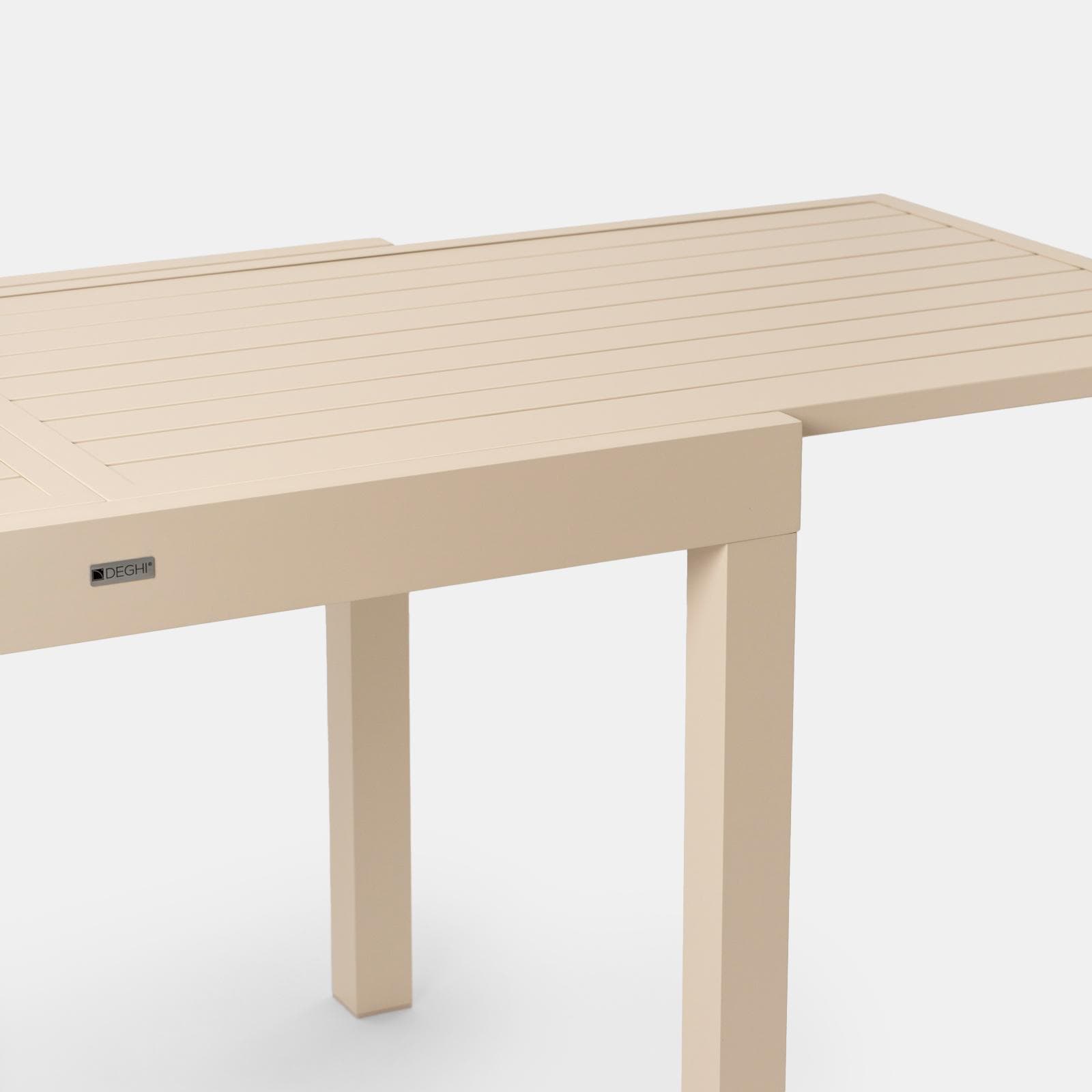 Tavolo da esterno allungabile 105/210x75 cm in alluminio vaniglia con top a doghe - Carioca