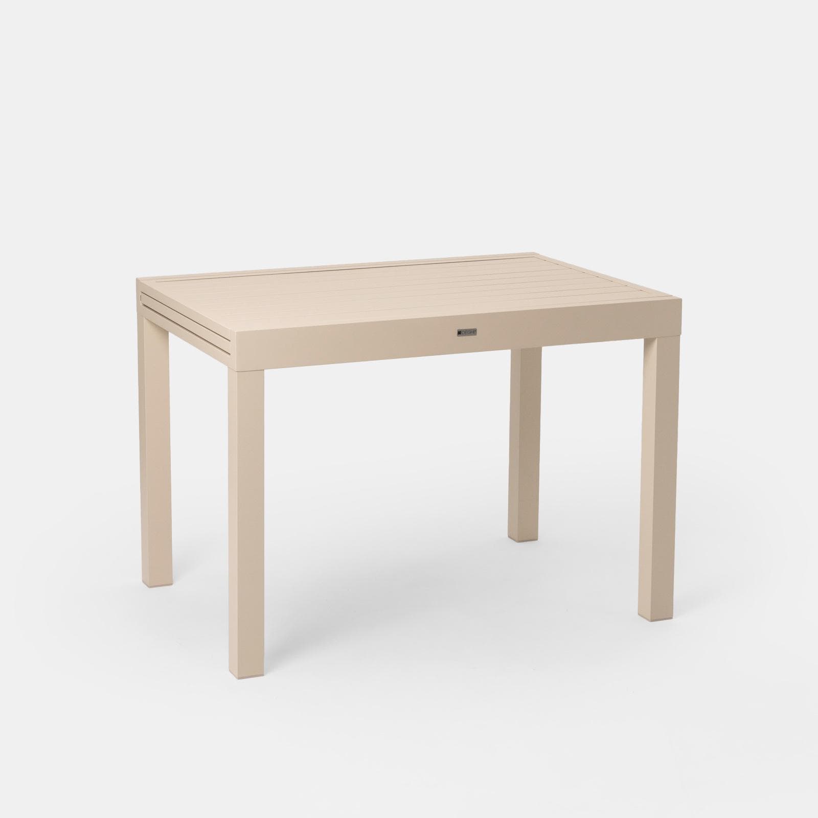 Tavolo da esterno allungabile 105/210x75 cm in alluminio vaniglia con top a doghe - Carioca
