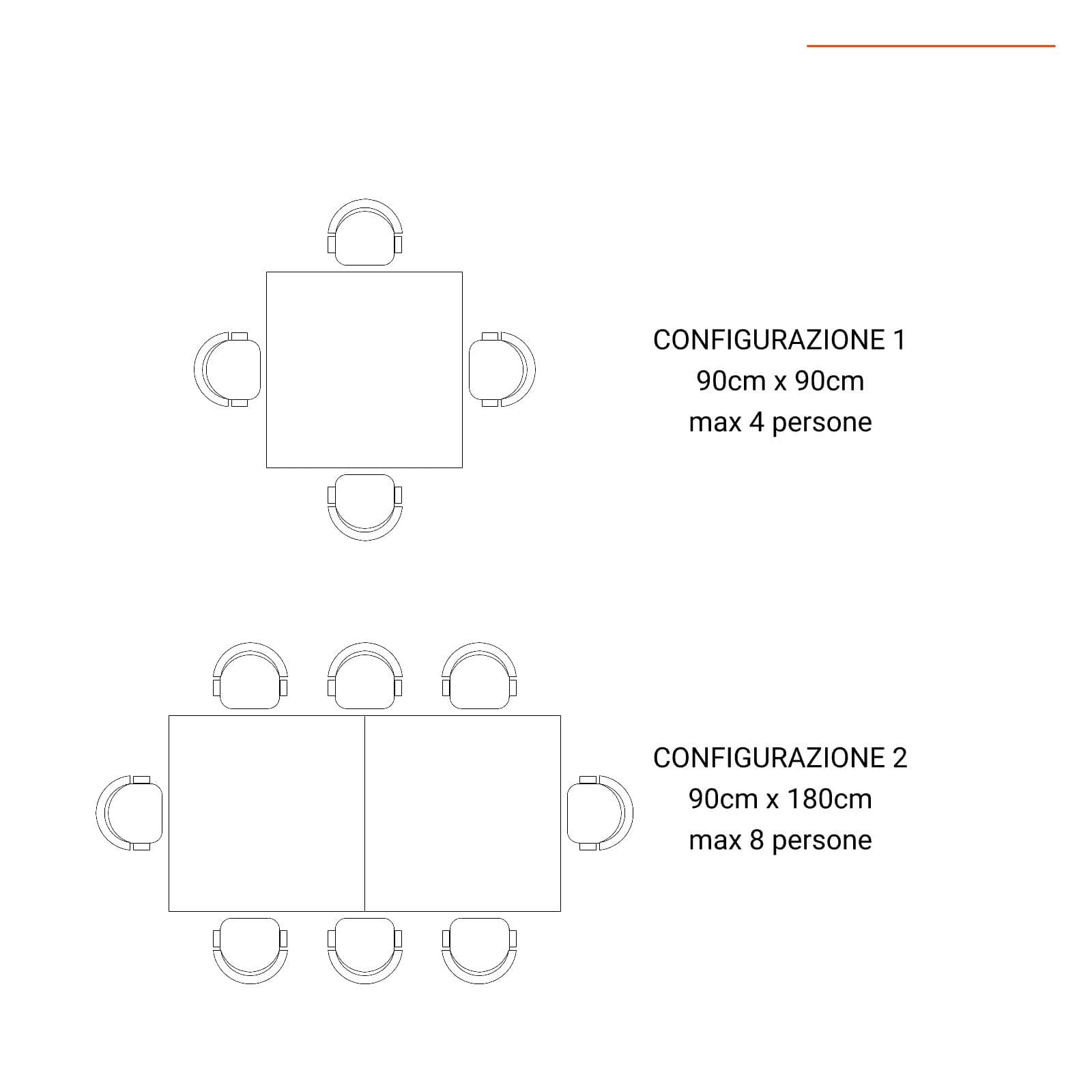Tavolo da esterno allungabile 90/180x90 cm in alluminio bianco con top a doghe - Carioca