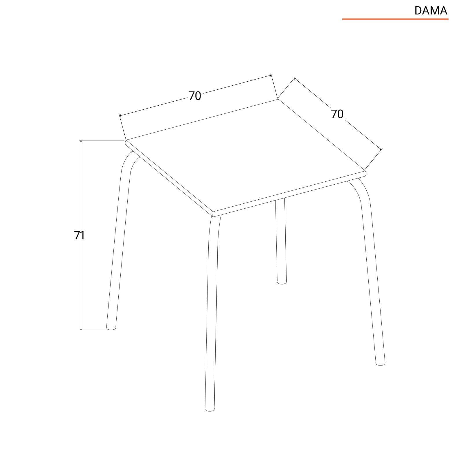 Tavolo da giardino 70x70 cm in metallo nero - Dama
