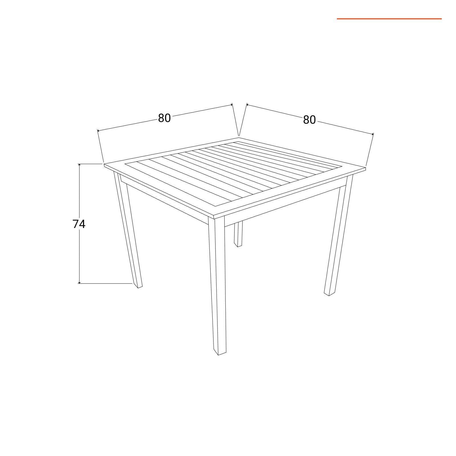 Tavolo da pranzo 80x80 cm in legno di acacia - Paja