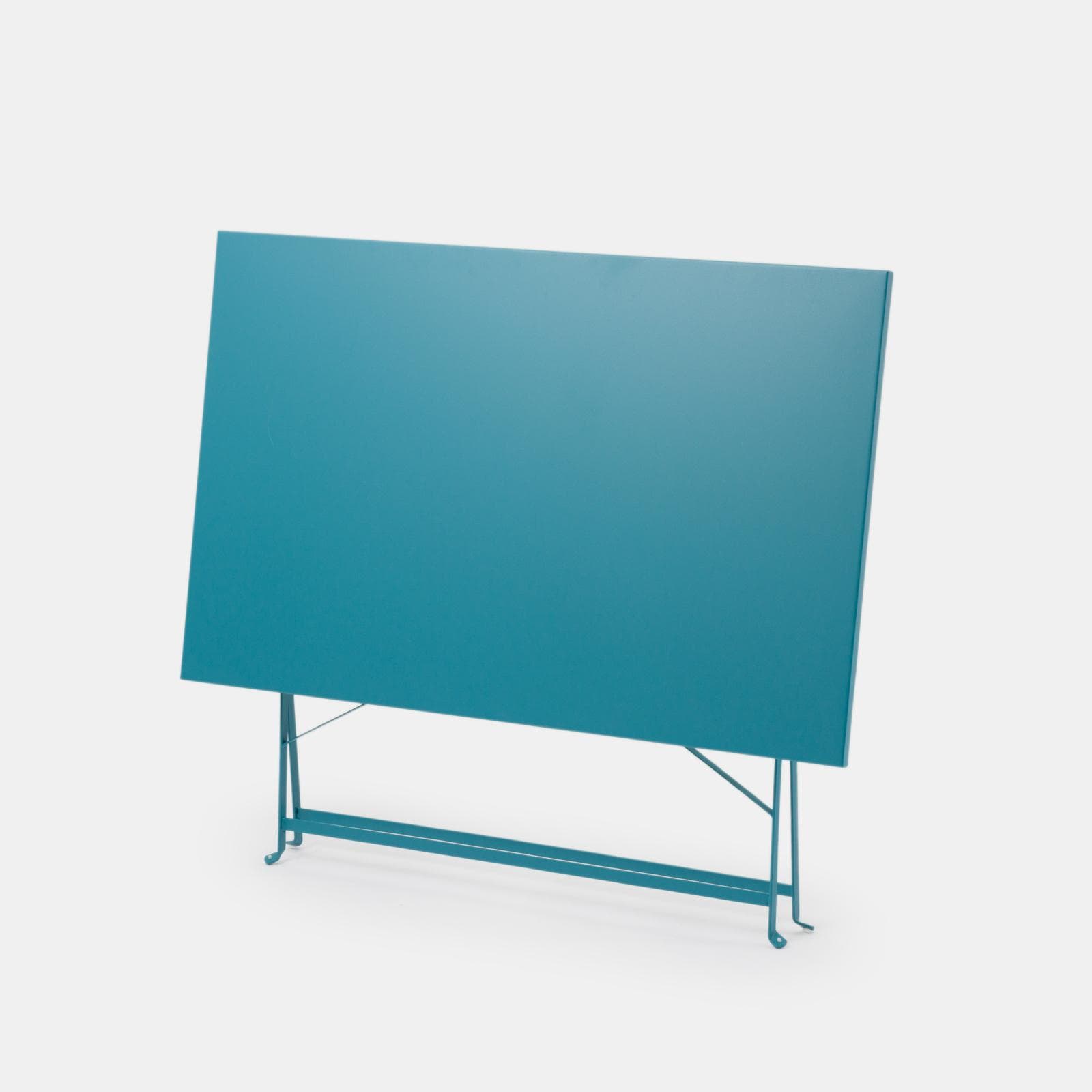 Tavolo da giardino pieghevole 110x70 cm in metallo blu pavone - Atelier