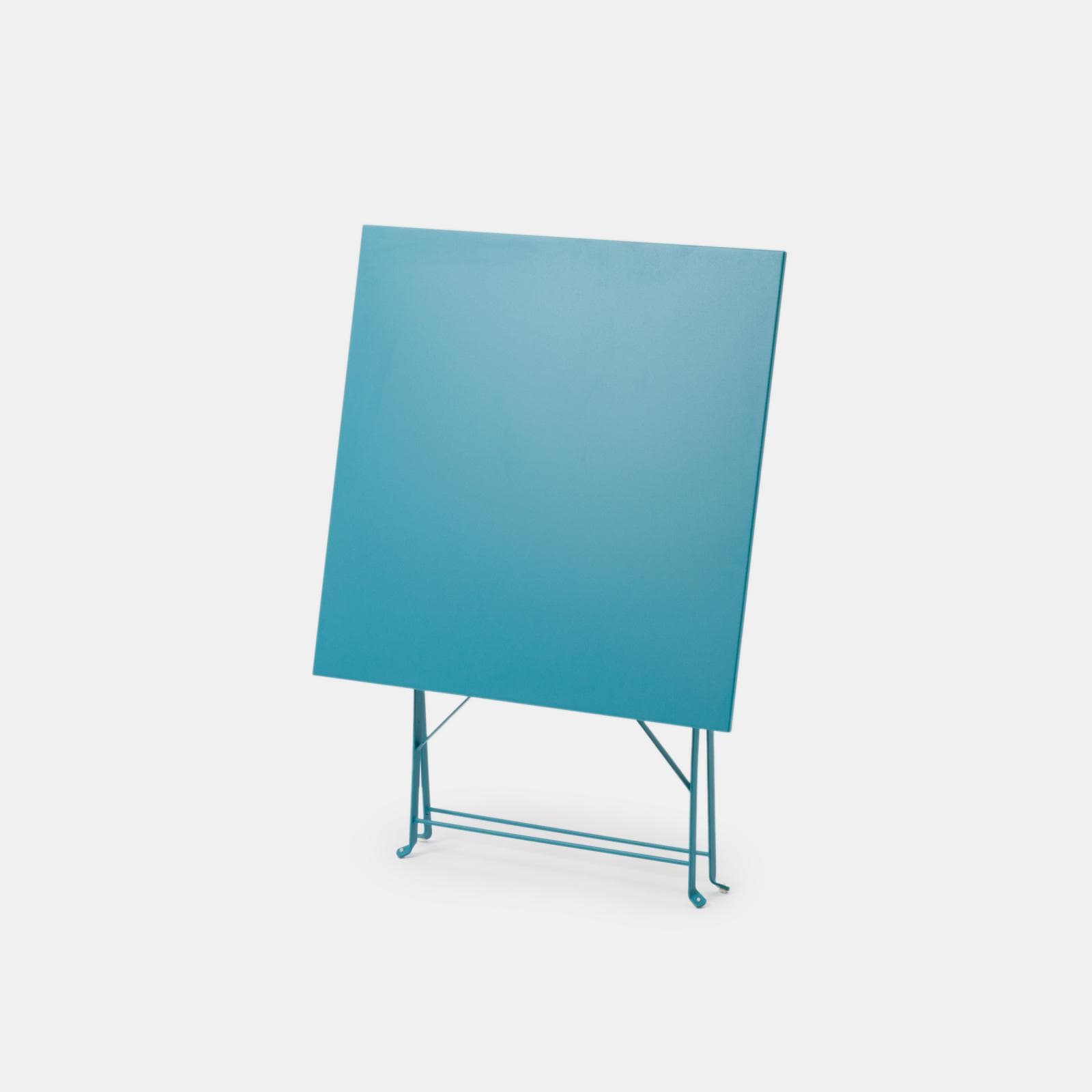 Tavolo da giardino pieghevole 70x70 cm in metallo blu pavone - Atelier