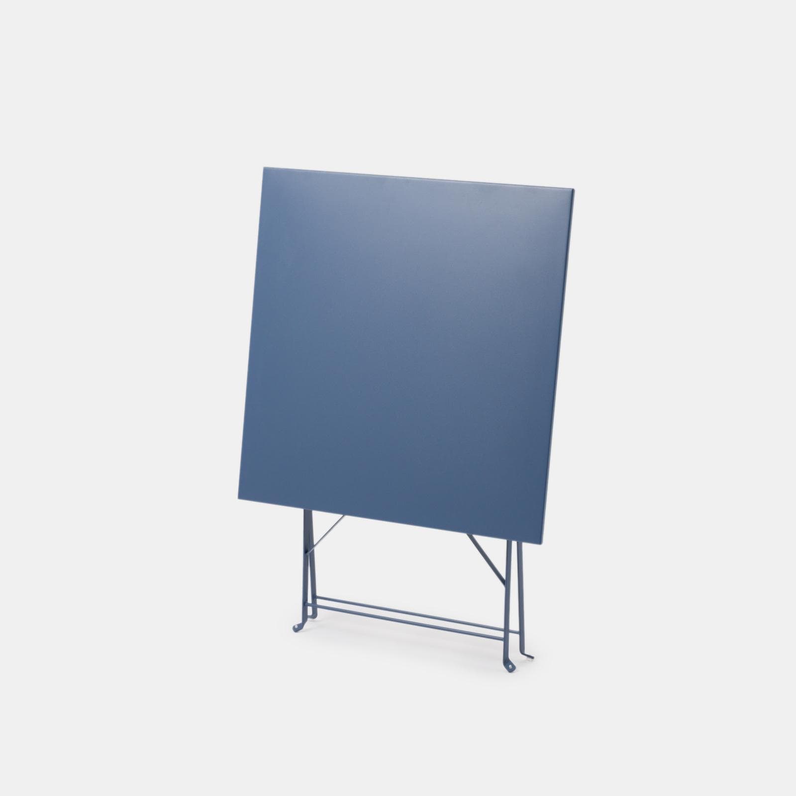 Tavolo da giardino pieghevole 70x70 cm in metallo blu ardesia - Atelier