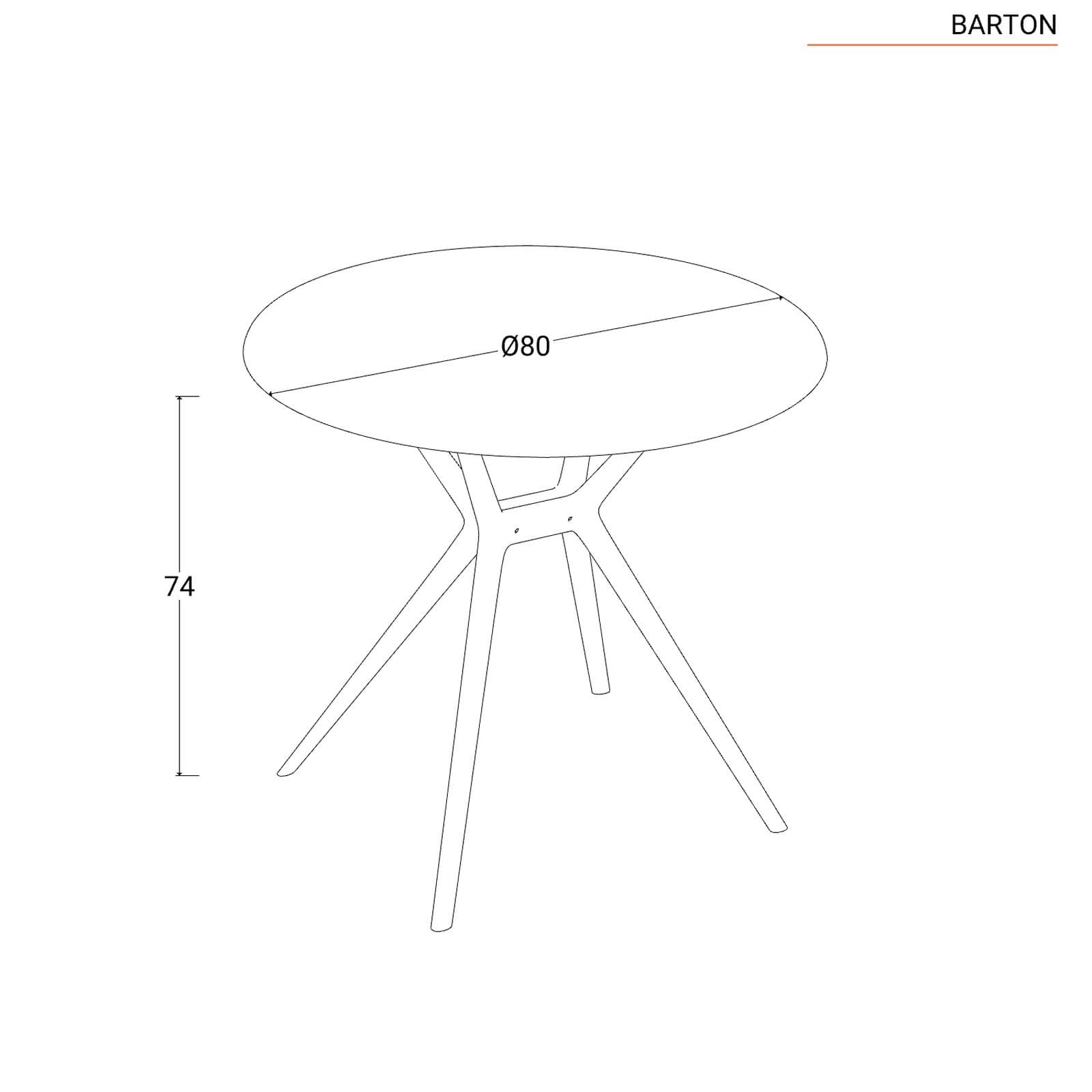 Tavolo da giardino rotondo 80 cm in polipropilene blu - Barton