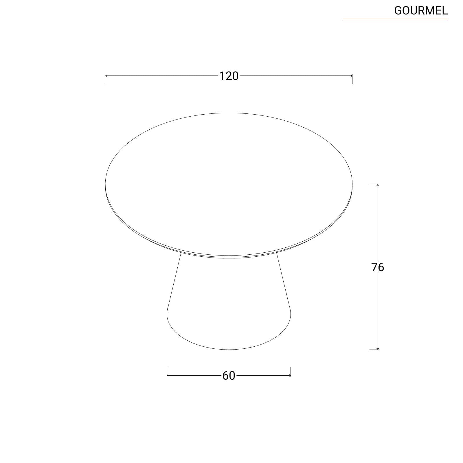 Tavolo da pranzo rotondo 120 cm in legno rovere - Gourmel