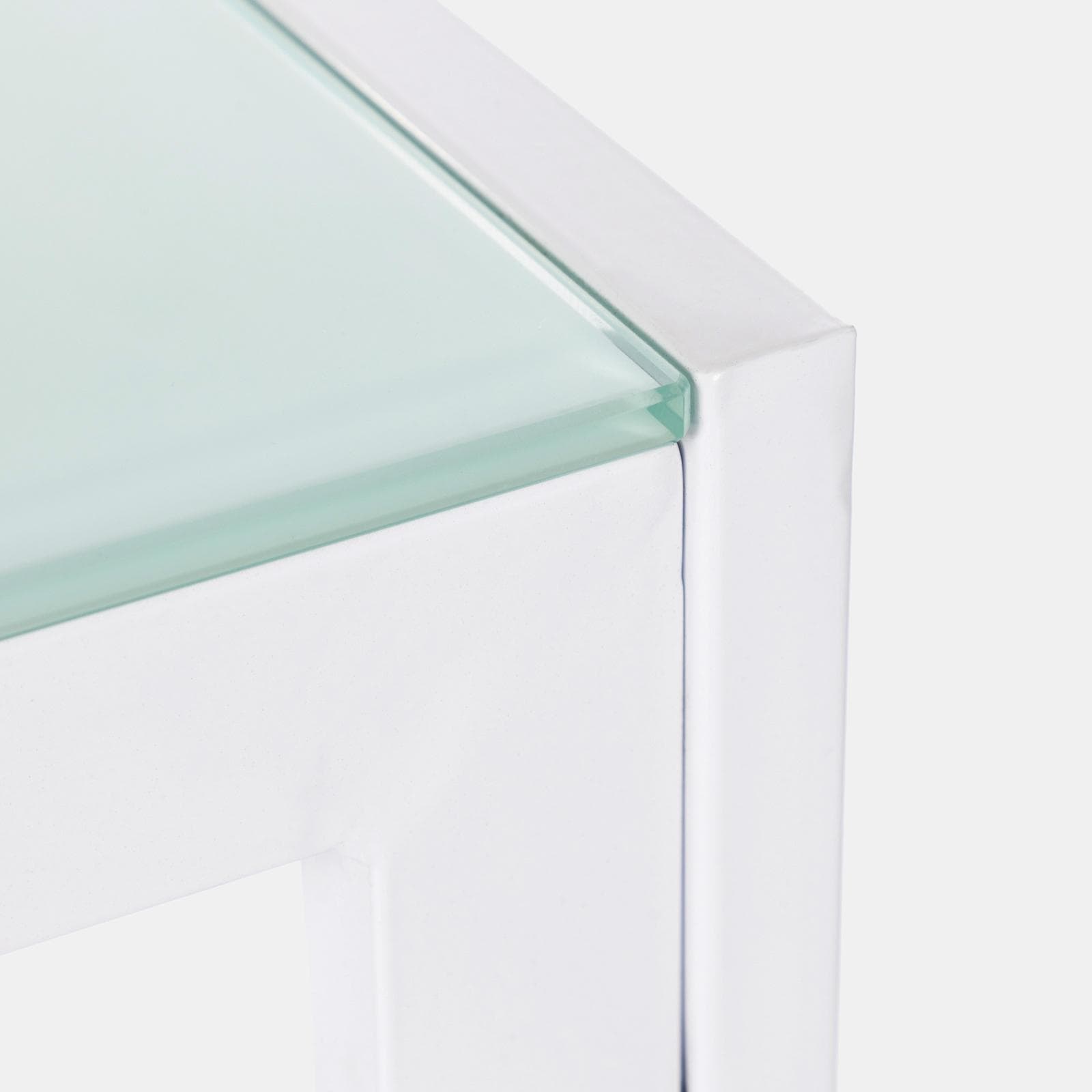 Tavolo da pranzo 130x70 cm piano in vetro temperato e gambe in metallo bianco - Grido