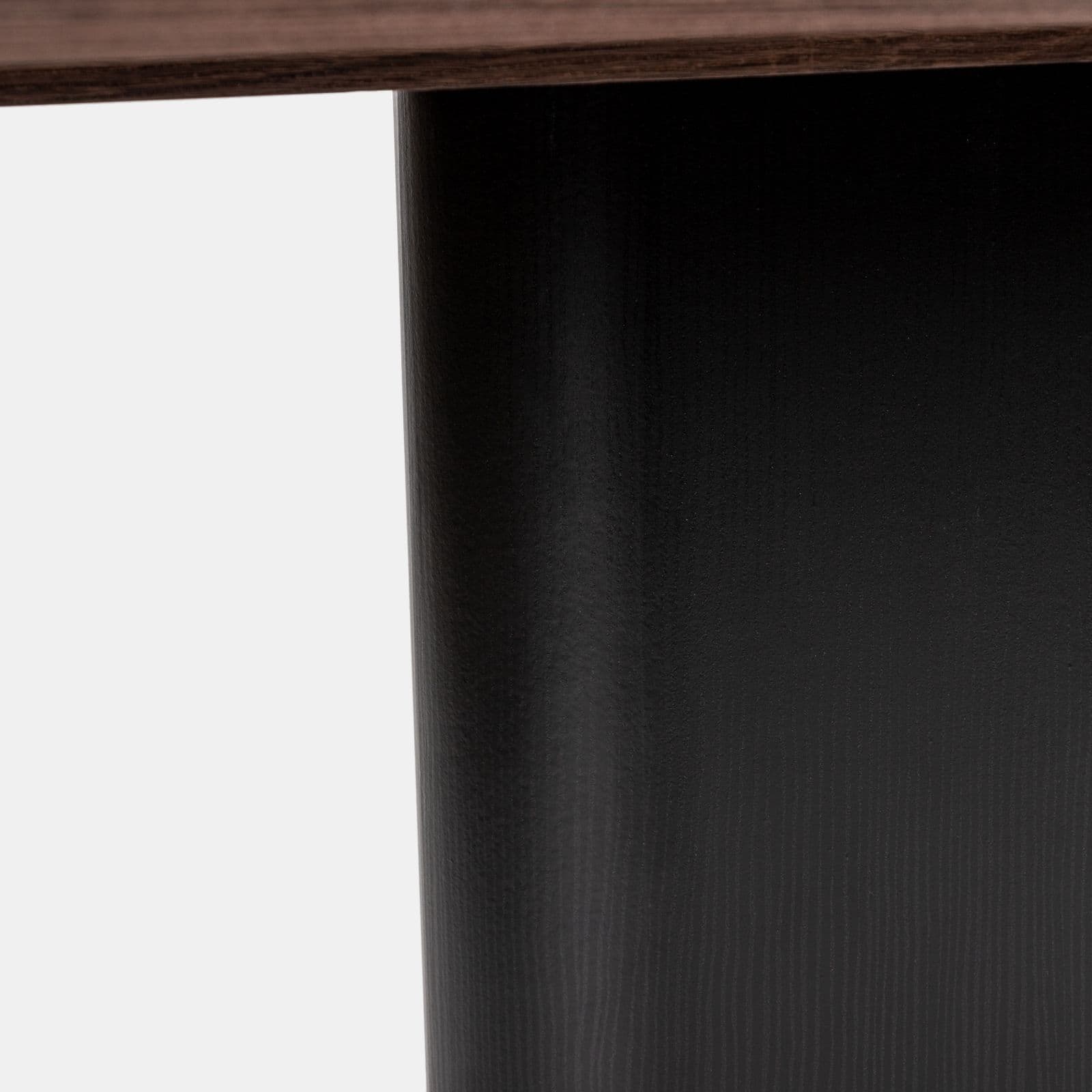 Tavolo da pranzo ovale 180x90 cm top in legno con gamba centrale e base in metallo nero - Raynold
